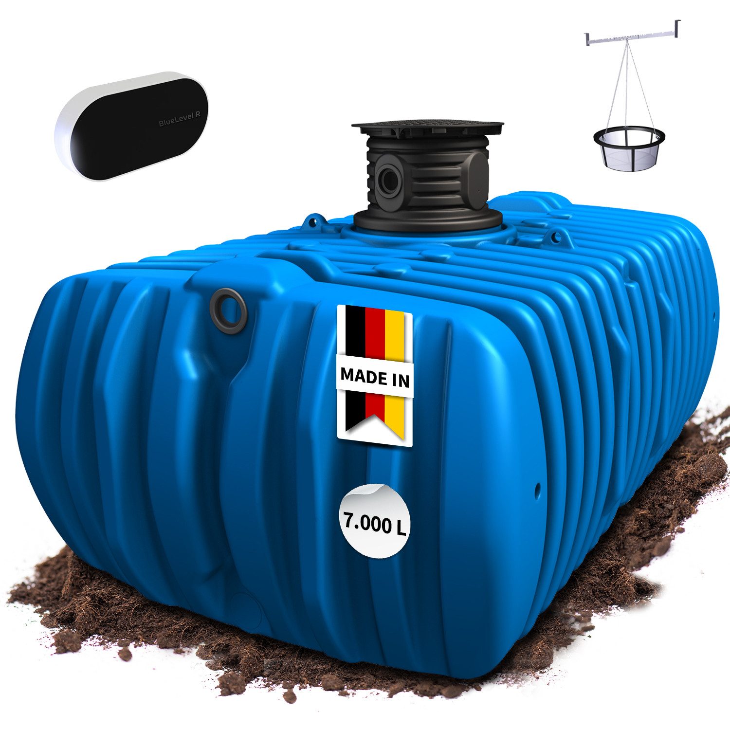 4rain Regenwassertank FLAT XL Flachtank-Set Smart 7000 Liter, 7000 l