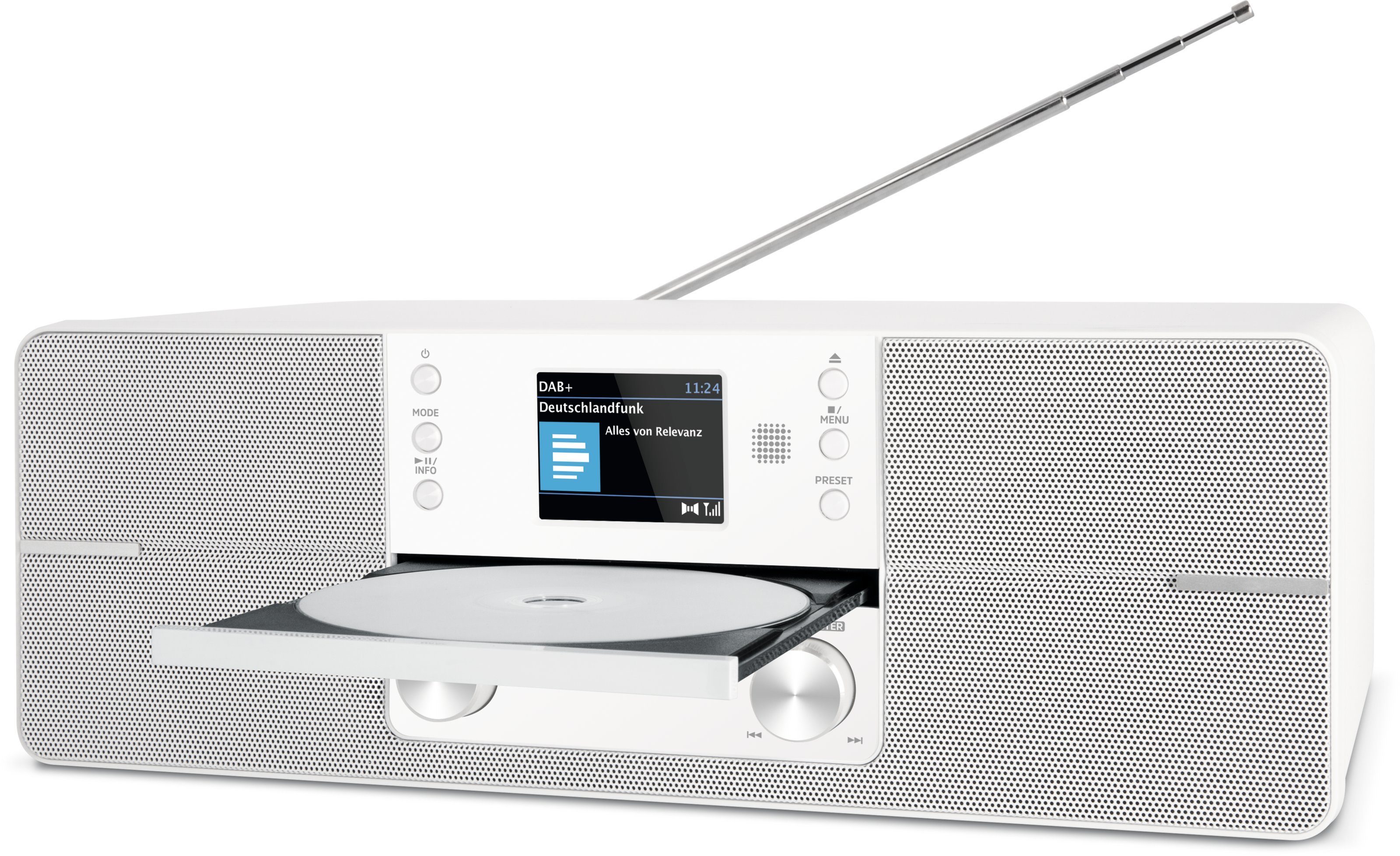 TechniSat DIGITRADIO 371 CD Bluetooth, weiß (DAB), W, (Digitalradio 10,00 BT UKW, CD-Player, (DAB) Radiowecktimer, Inklusive Fernbedienung) Digitalradio