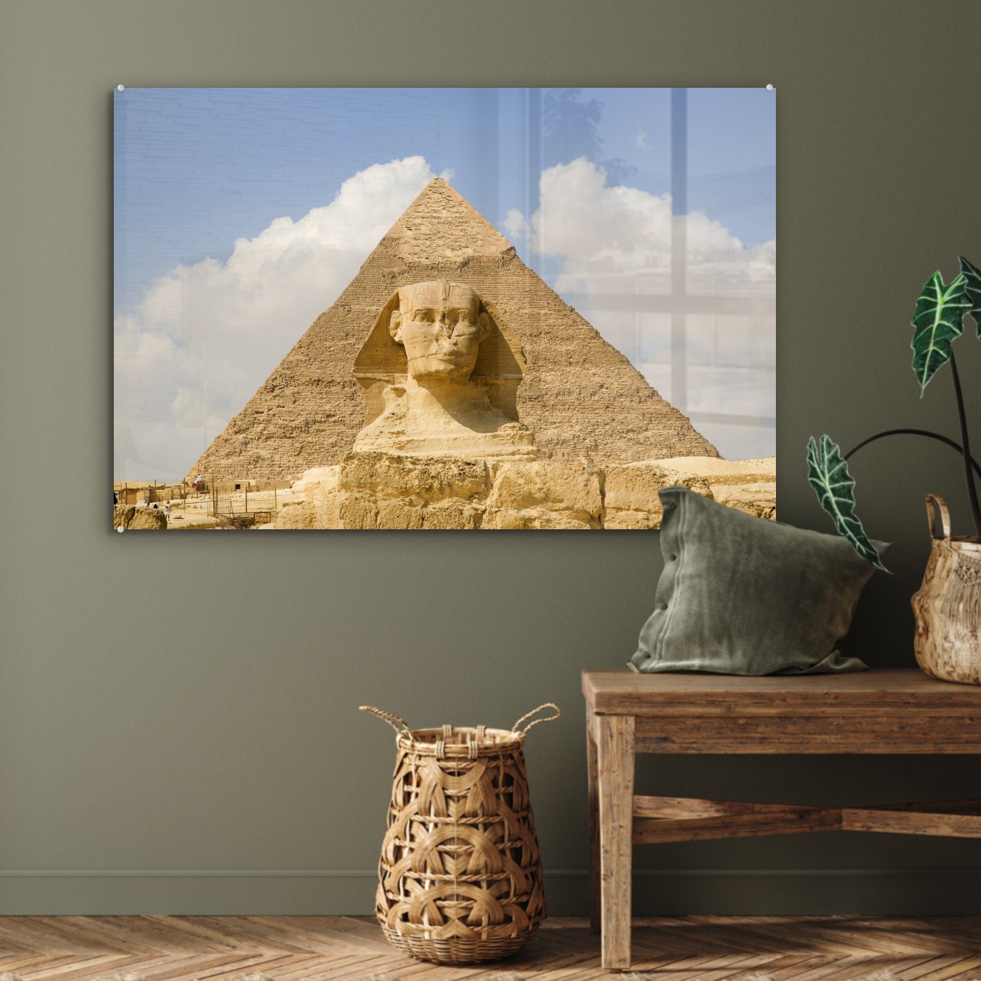 Tageslicht, & Wohnzimmer Gizeh bei Sphinx Acrylglasbilder von MuchoWow Pyramide St), Acrylglasbild Schlafzimmer und (1