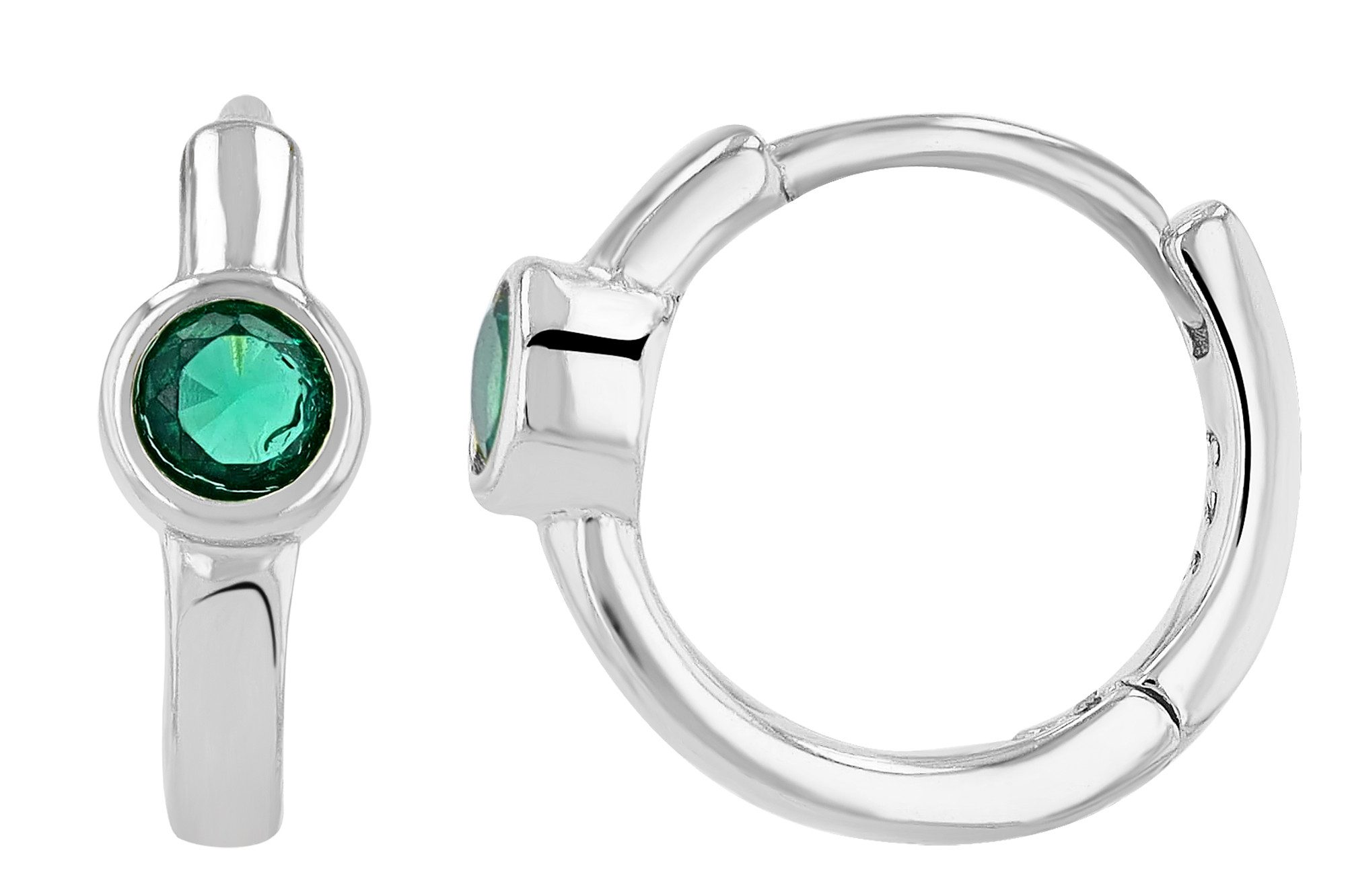 Adelia´s Klappcreolen Ohrringe – Klappcreole aus 925 Silber mit Zirkonia, Ein stilvolles Geschenk für besondere Momente