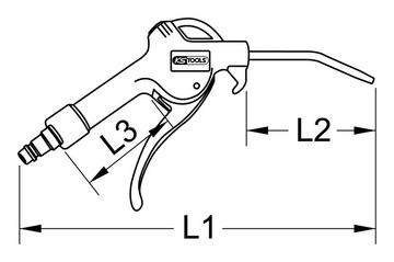 KS Tools Ausblaspistole, Universal-Druckluft, 95 mm