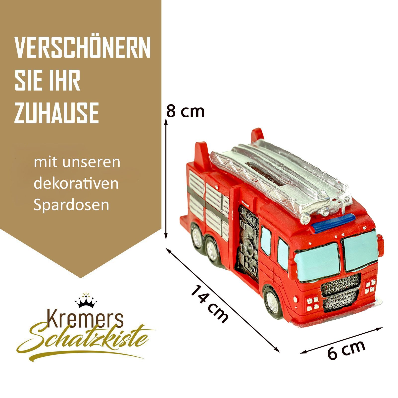 Kremers Schatzkiste Spardose Spardose Feuerwehrauto American günstig online kaufen