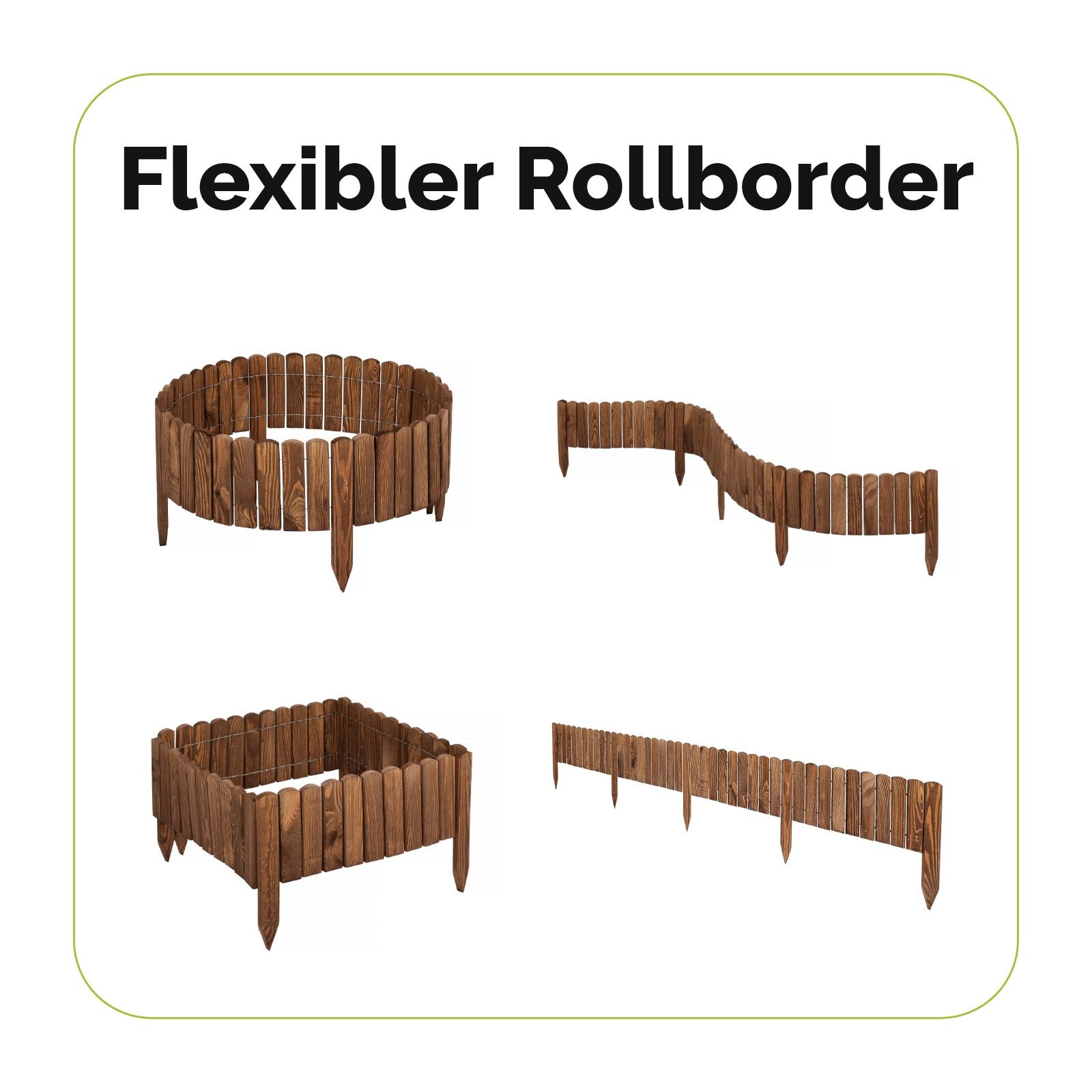 Garronda Rasenkante Beeteinfassung Holz Rollzaun Flexibler günstig online kaufen