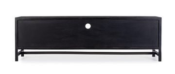 Natur24 Lowboard TV-Board Weston 180x40x55 Mangoholz Schwarz 2 Türen Schublade und Fach