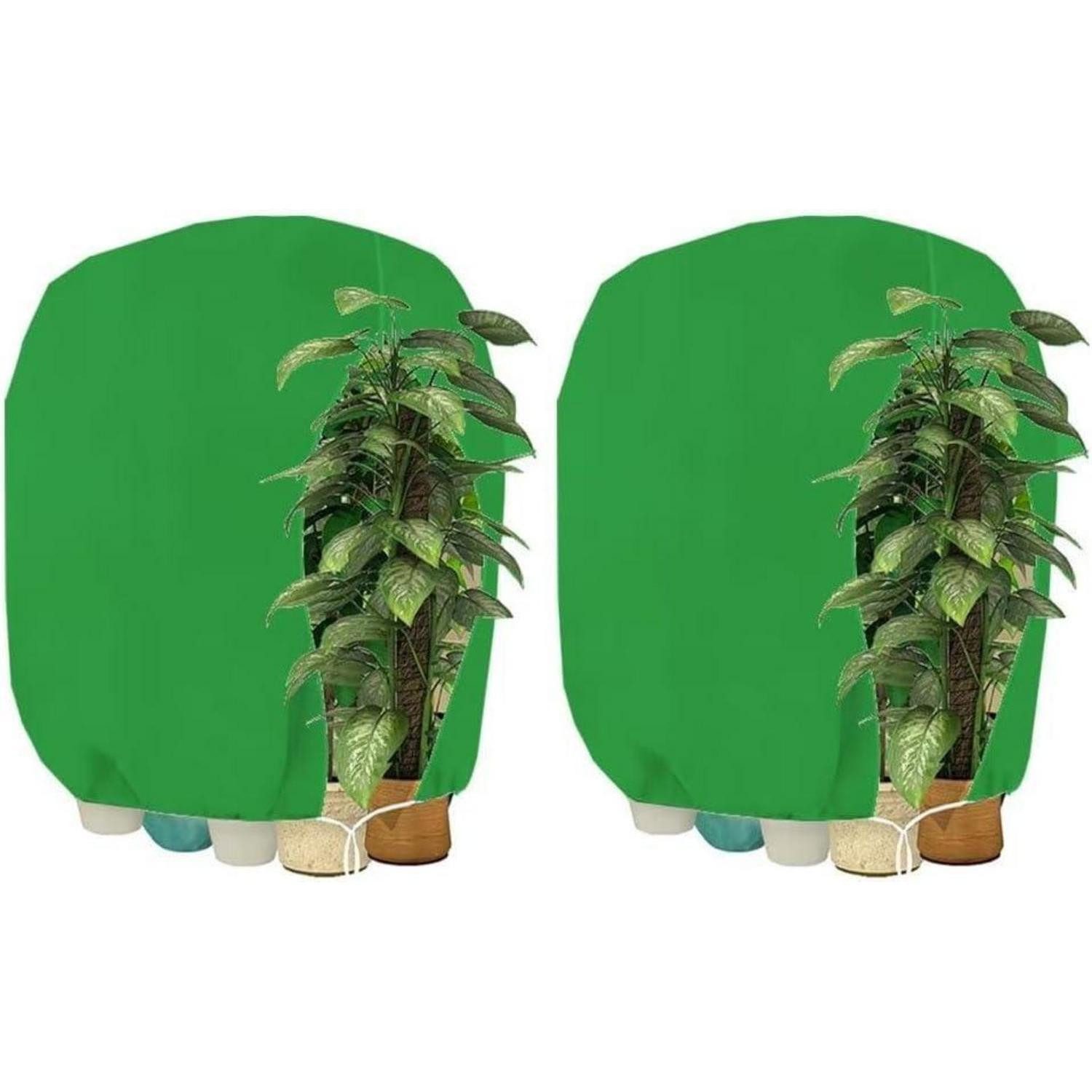 LuxusKollektion Abdeckhaube Pflanzenabdeckung Frostschutz Reißverschluss 120x140cm Grün-2 Stück