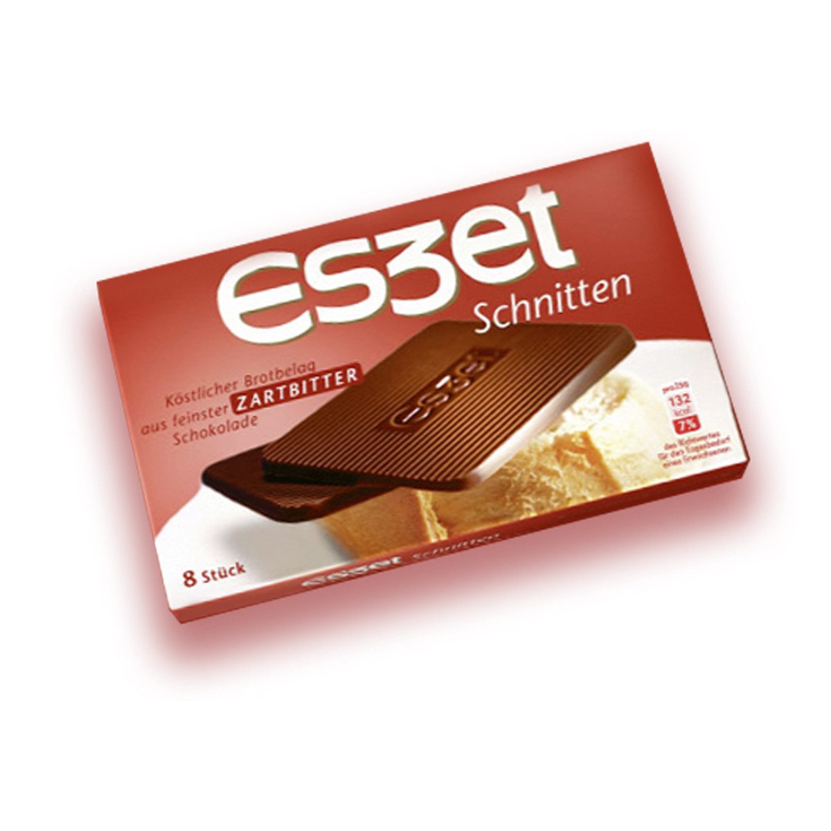 ESZET Schokolade, Eszet Schnitten 8 feine Brotbelag Zartbitterschokoladentäfelchen 75g