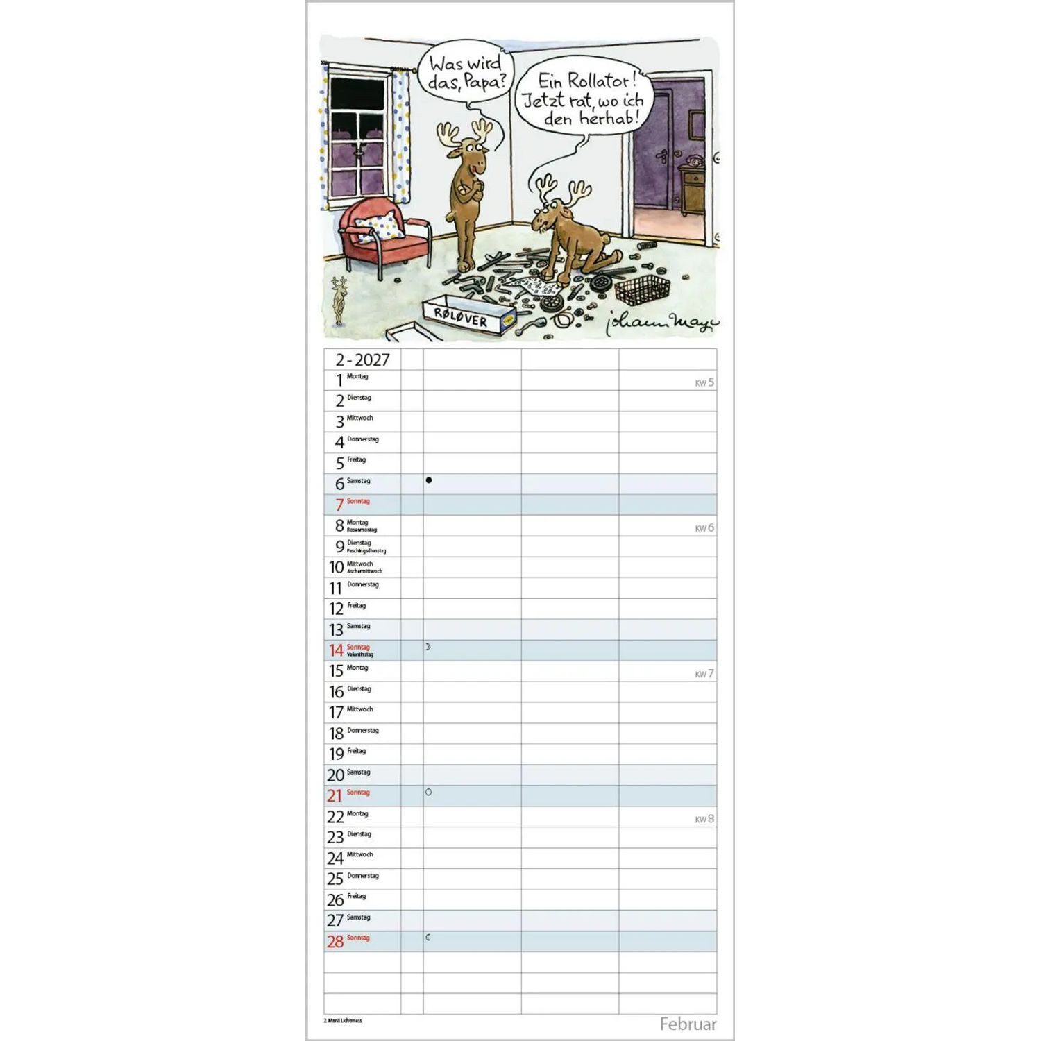 Korsch Verlag Familienkalender Planer für den (Un)Ruhestand 2027