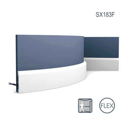 Orac Decor Flexprofil SX183F (Profilleiste, 1-St., Flexible Sockelleiste, Stuckleiste, Zierleiste, 2 m), weiß, vorgrundiert