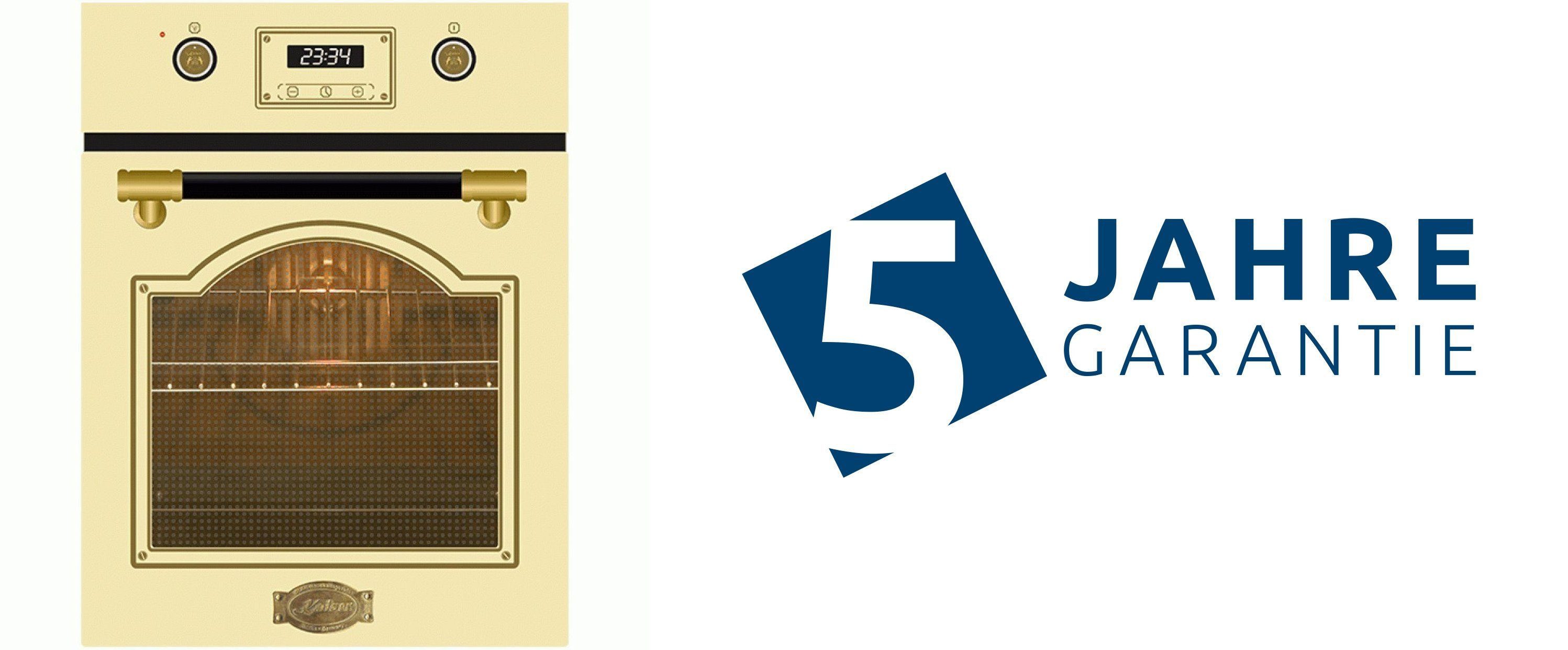 Kaiser Küchengeräte Einbaubackofen EH 4796 ElfAD/5 Jahres Garantie, mit 1-fach-Teleskopauszug, Retro Backofen Einbaubackofen 45 cm, Autark, 50 L, 9 Funktionen