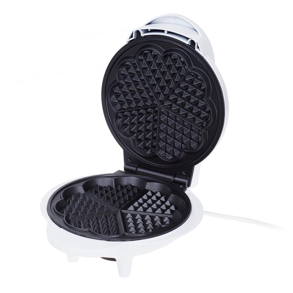 Camry Waffeleisen CR 3022 Waffelmaker 1000 Watt, antihaftbeschichtet, Waffelmaschine, für 5 Herzwaffeln, Weiß