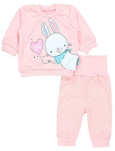 TupTam Erstausstattungspaket »TupTam Baby Mädchen Outfit Langarmshirt mit Print Spruch Babyhose Babykleidung 2teilig«