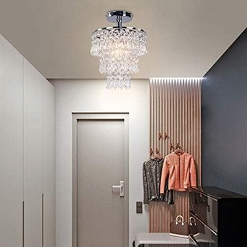 Welikera Deckenleuchten Kristall-Kronleuchter,200*290mm Kristall-Deckenleuchte für Wohnzimmer, ohne Leuchtmittel