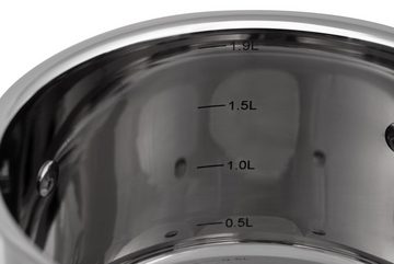 Edenberg Topf-Set Topfset Suppentopf Kompotttopf Kasserolle Pfanne Glasdeckel Edelstahl, Edelstahl (1.9L / 2.7L / 3.4L / 3.6L / 6.5L, 12-tlg., Zeitloses Design des Topfsets. Eine ideale Geschenkidee)