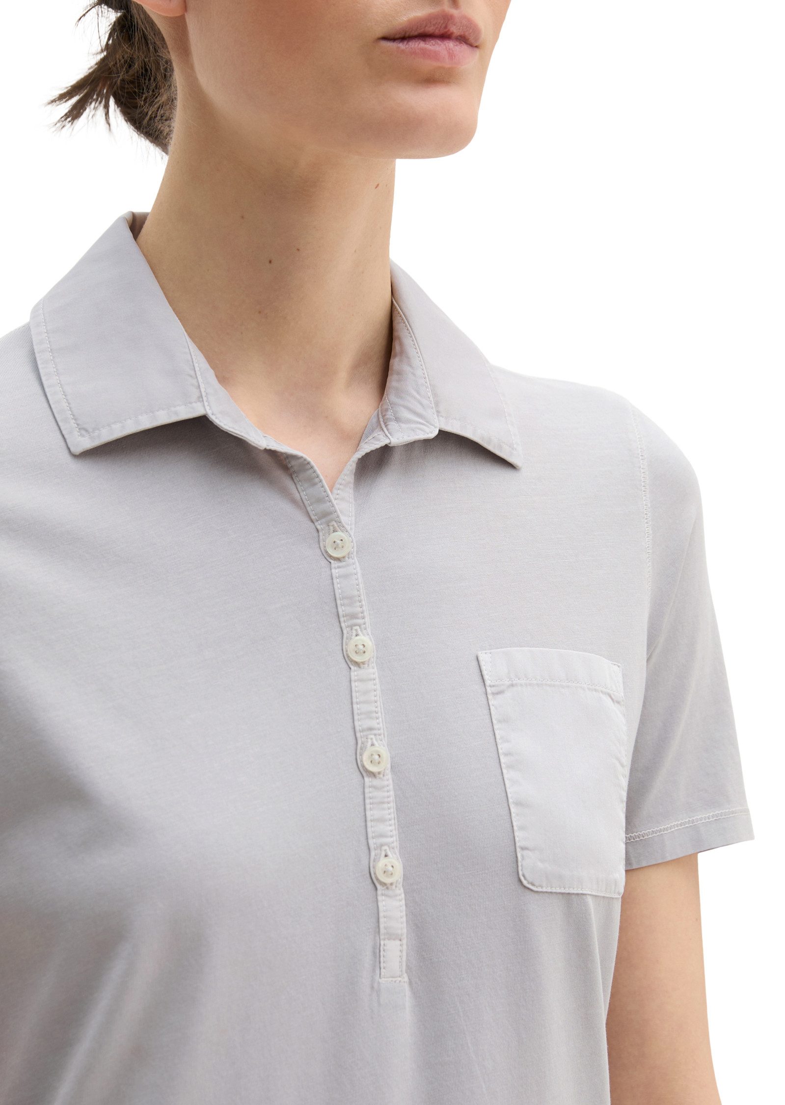 Marc O'Polo Poloshirt mit Material-Mix-Details – Bild 4 von 5