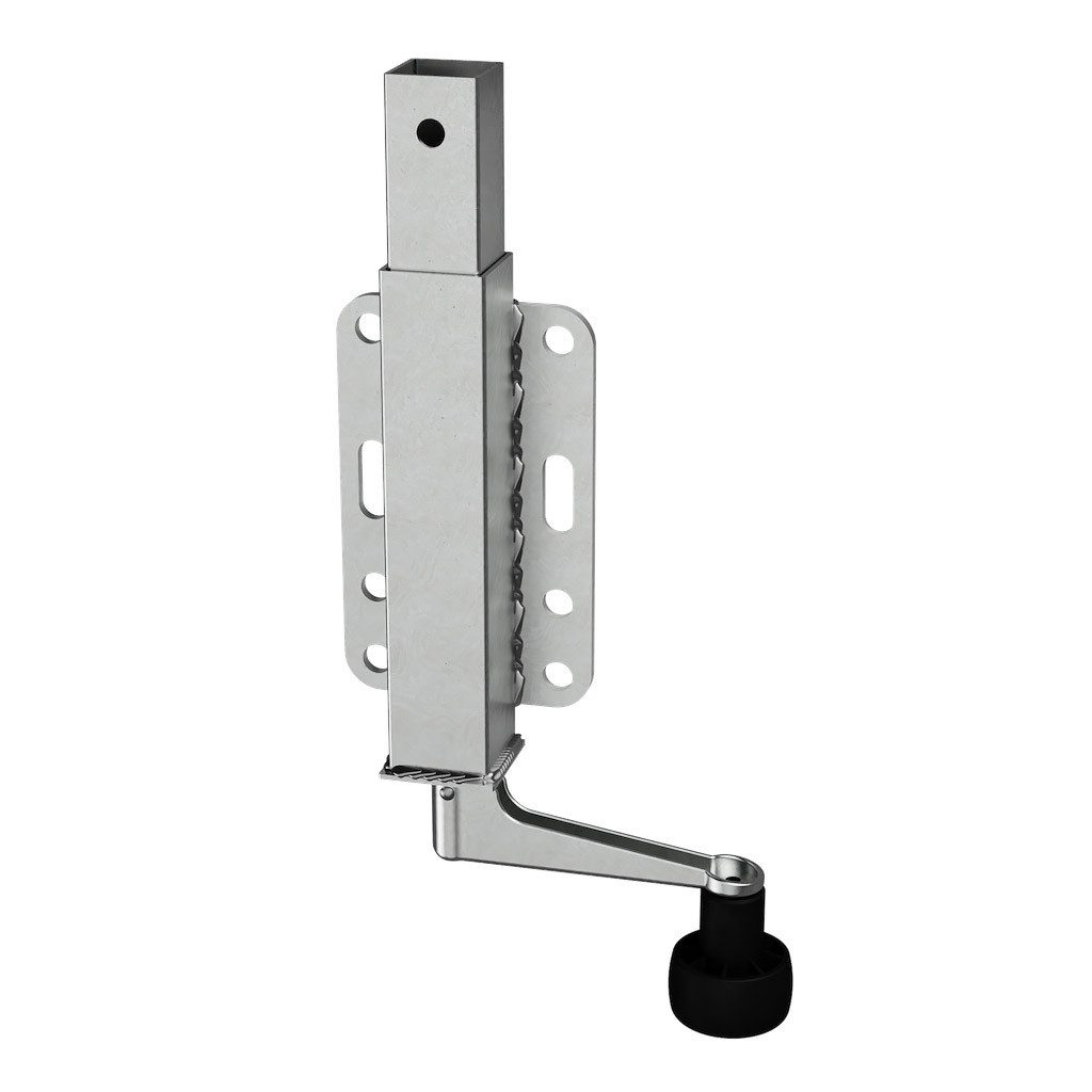 Auffahrrampe Kurbelstütze Spindelstütze für Bootsanhänger 35 x 35 mm / 40 x 40 mm