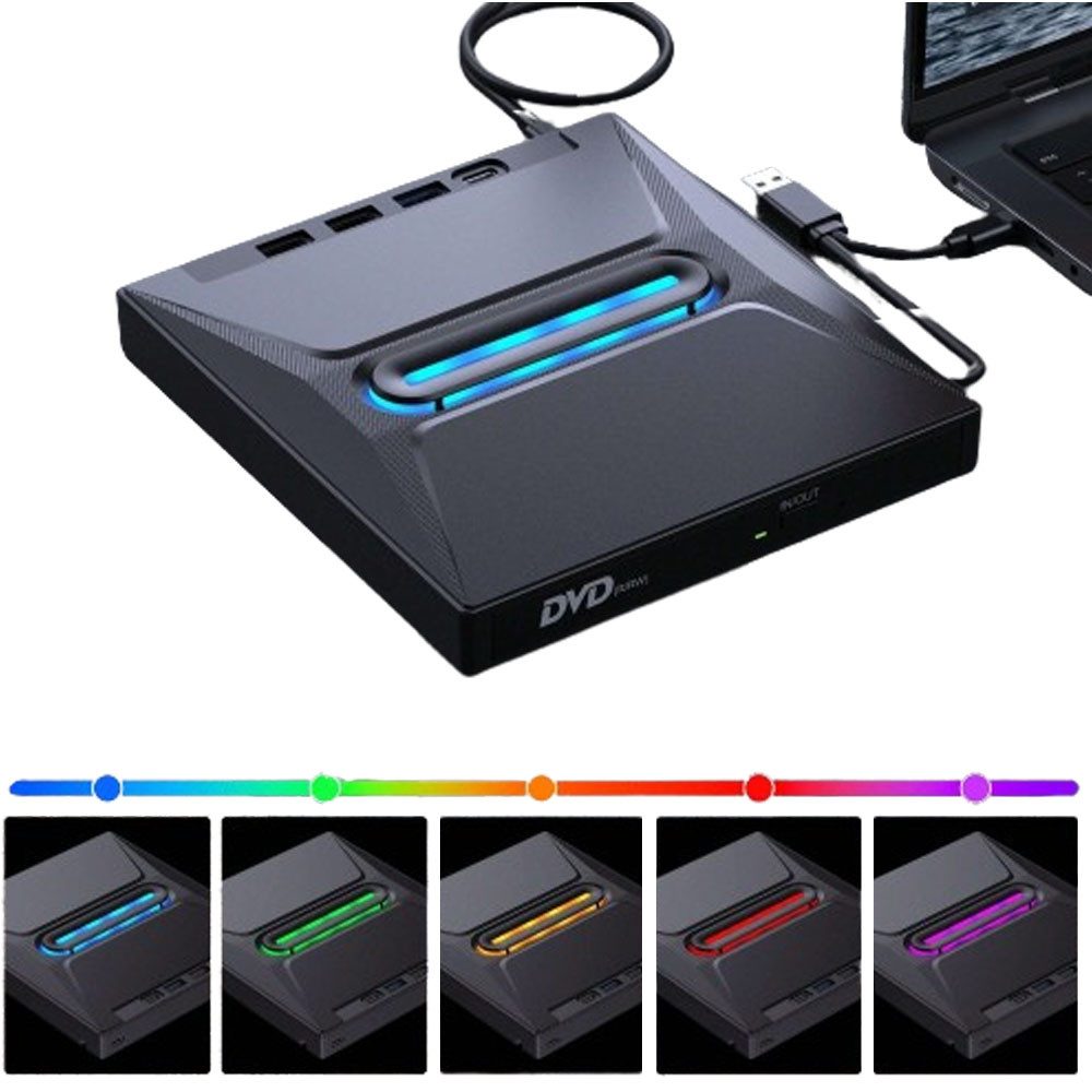Externes CD-/ DVD Laufwerk, CD und DVD Brenner mit USB Anschluss Disc-Laufwerk