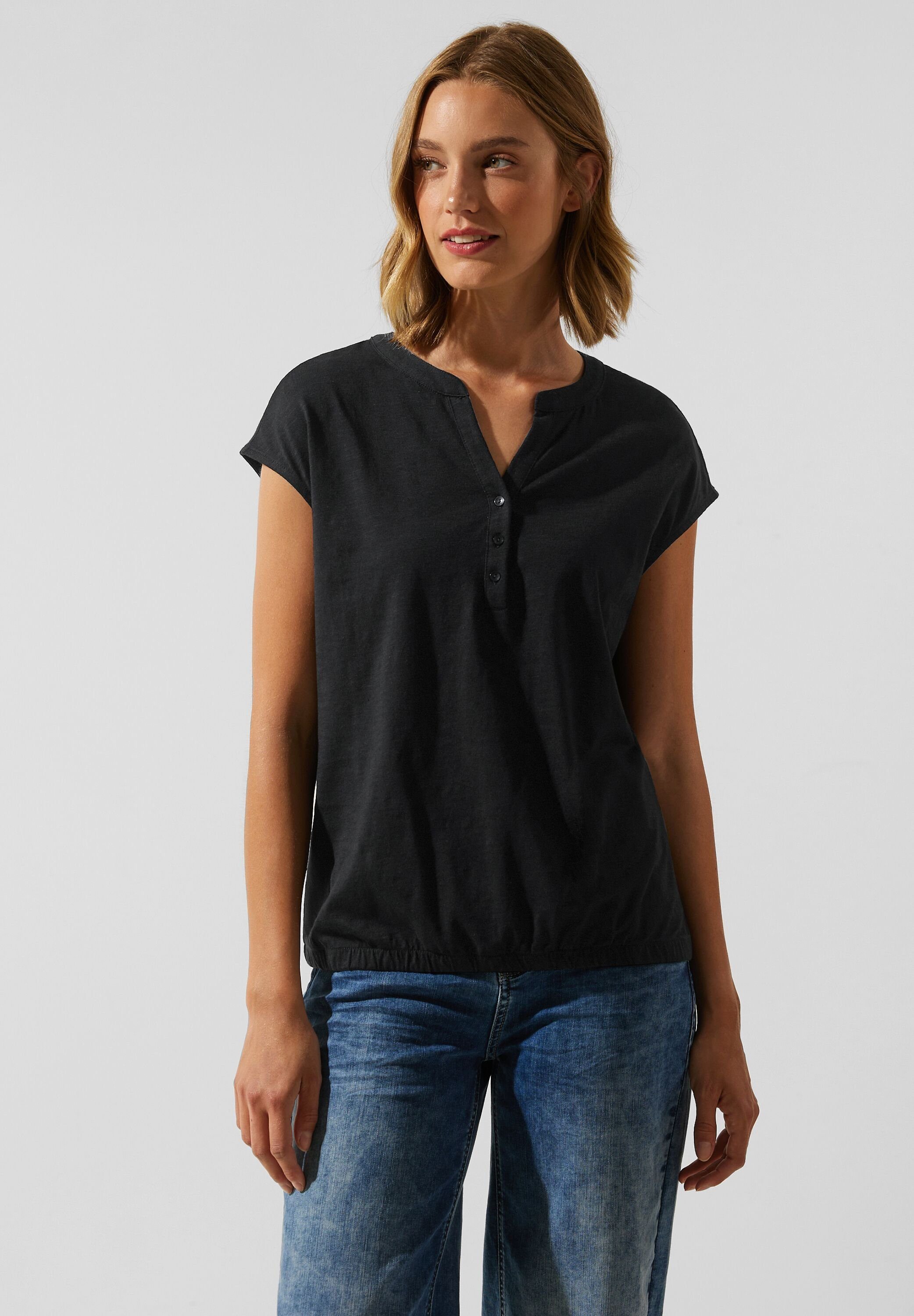 STREET ONE T-Shirt in Unifarbe Black