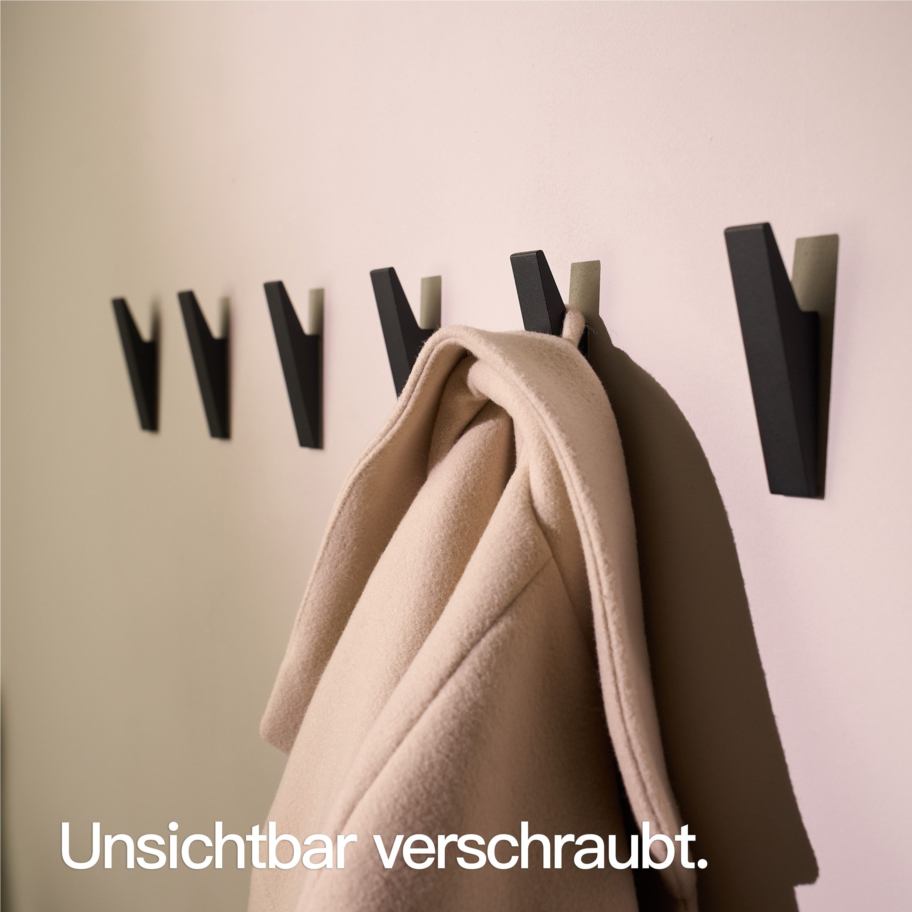 Designfabrik Hamburg Garderobenhaken Set mit versteckter Verschraubung (4 St) – Bild 5 von 5