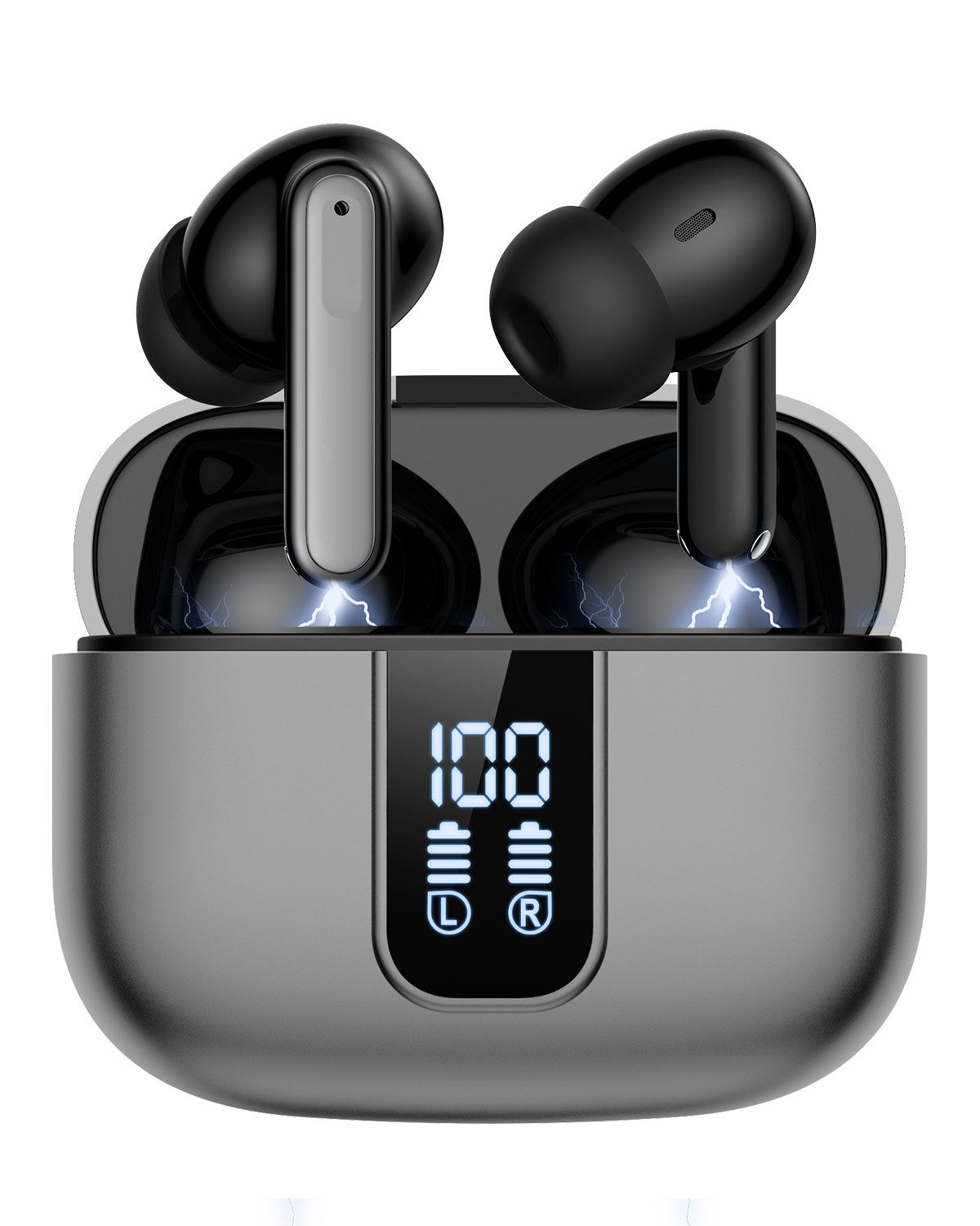 VSIUO In Ear Навушники Bluetooth 5.3 Kabellos, Active Noise Cancelling(ANC) Bluetooth-Kopfhörer (Freisprechfunktion, Transparenzmodus, Siri, Voice Assistant, Rauschunterdrückung, Bluetooth, Rauschunterdrückung, Wasserdicht Ohrhörer, True Wireless Earbuds)