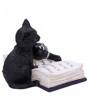 Horror-Shop Dekofigur Schwarze Katze mit Giftfläschchen 10,5cm