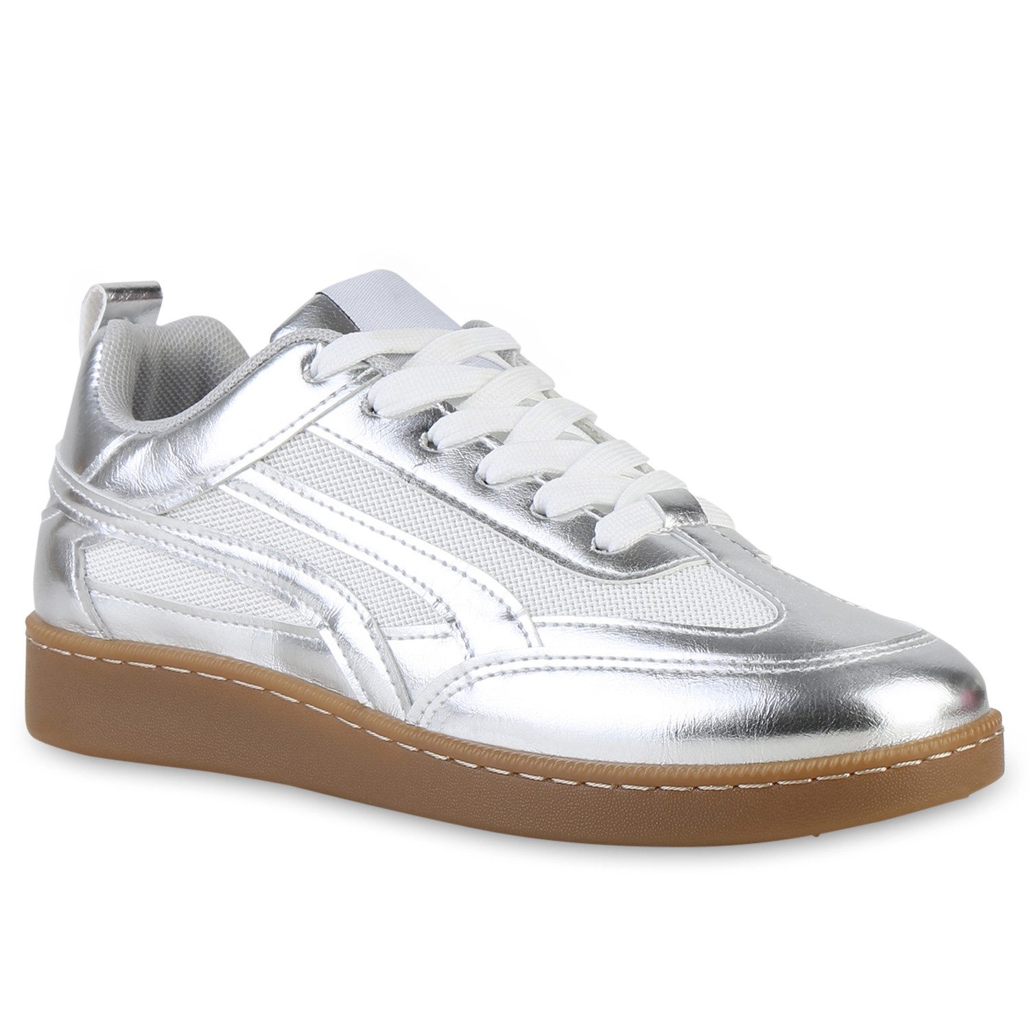VAN HILL 841526 Sneaker Damen Sneaker Low Schnürer Bequeme Metallic Schnür- günstig online kaufen