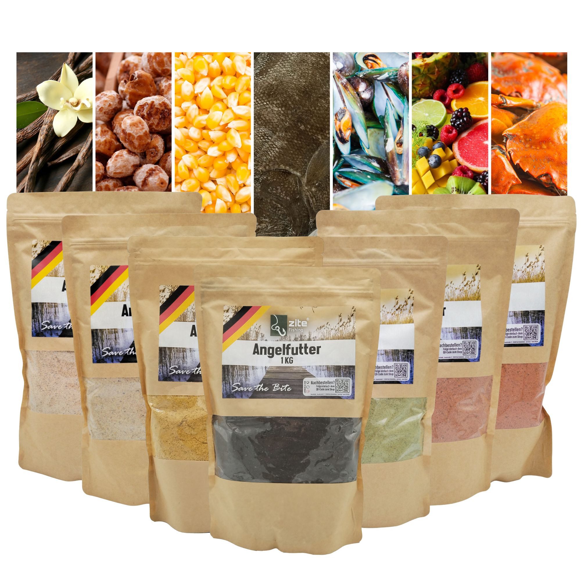 Kunstköder Grundfutter für Karpfenangeln 7x1 kg unterschiedliche Sorten im Set