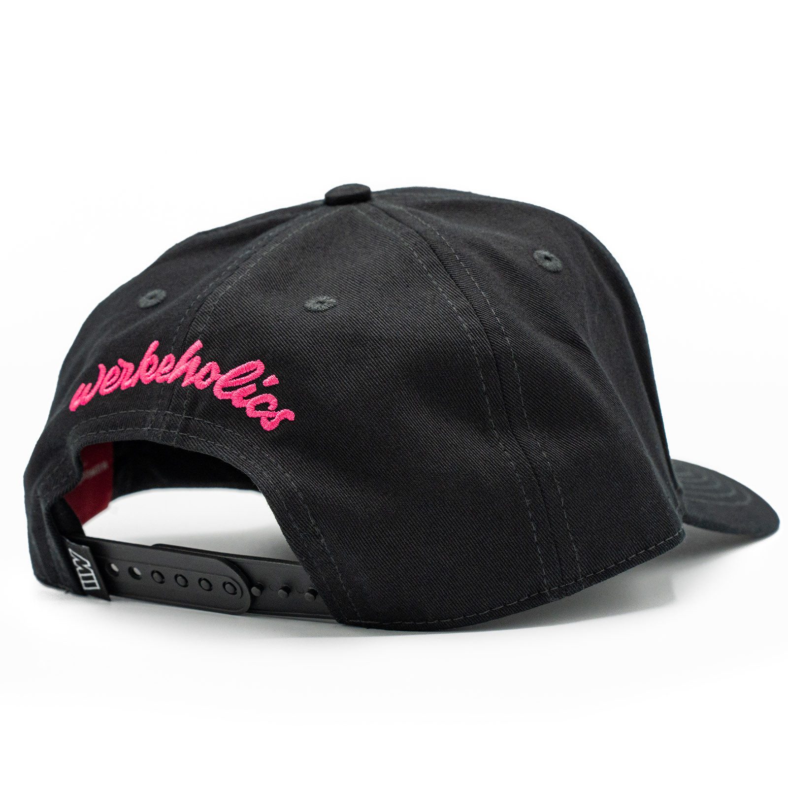 Weber GmbH Baseball Cap Weber #Werkeholics Baseball Cap schwarz/pink (1-St) basecap, mit bedrucktem Unterschirm
