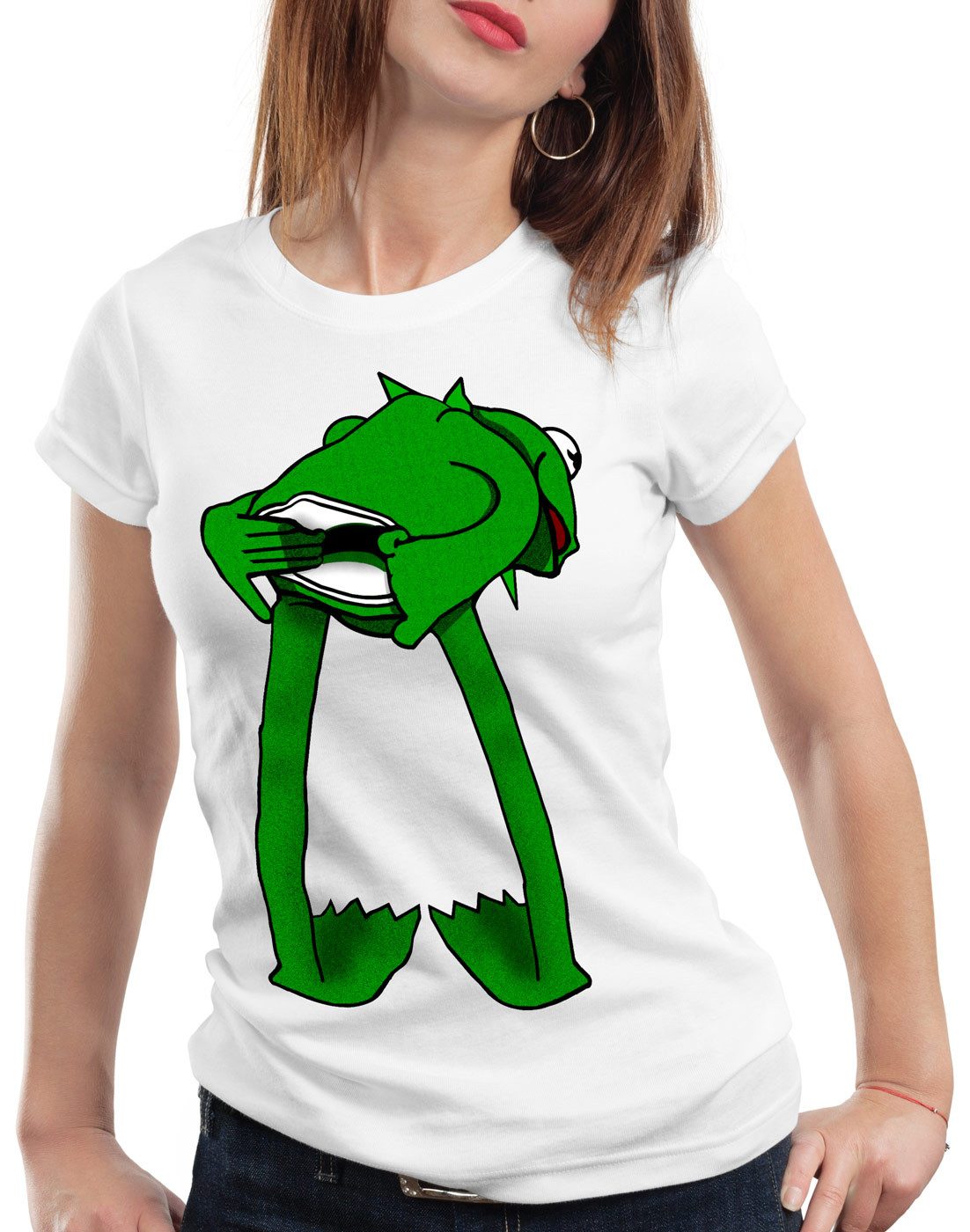 style3 T-Shirt Kermit Frosch handpuppe sesamstraße ernie und bert miss piggy