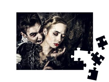 puzzleYOU Puzzle Blutrünstiger Vampir beißt eine schöne Dame, 48 Puzzleteile, puzzleYOU-Kollektionen Vampire
