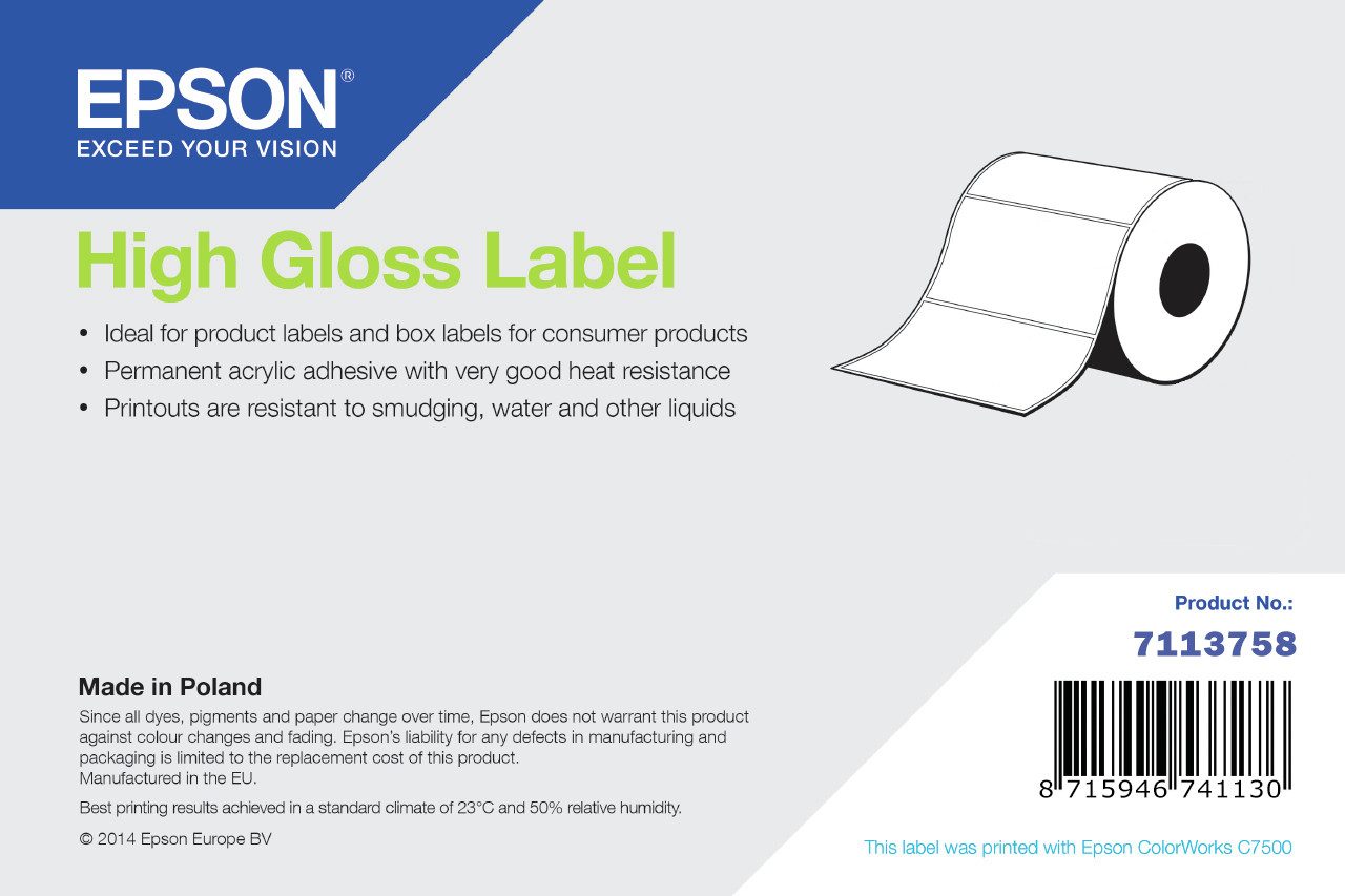 Epson High Gloss Label Selbstklebendes Druckeretikett Laserdrucker