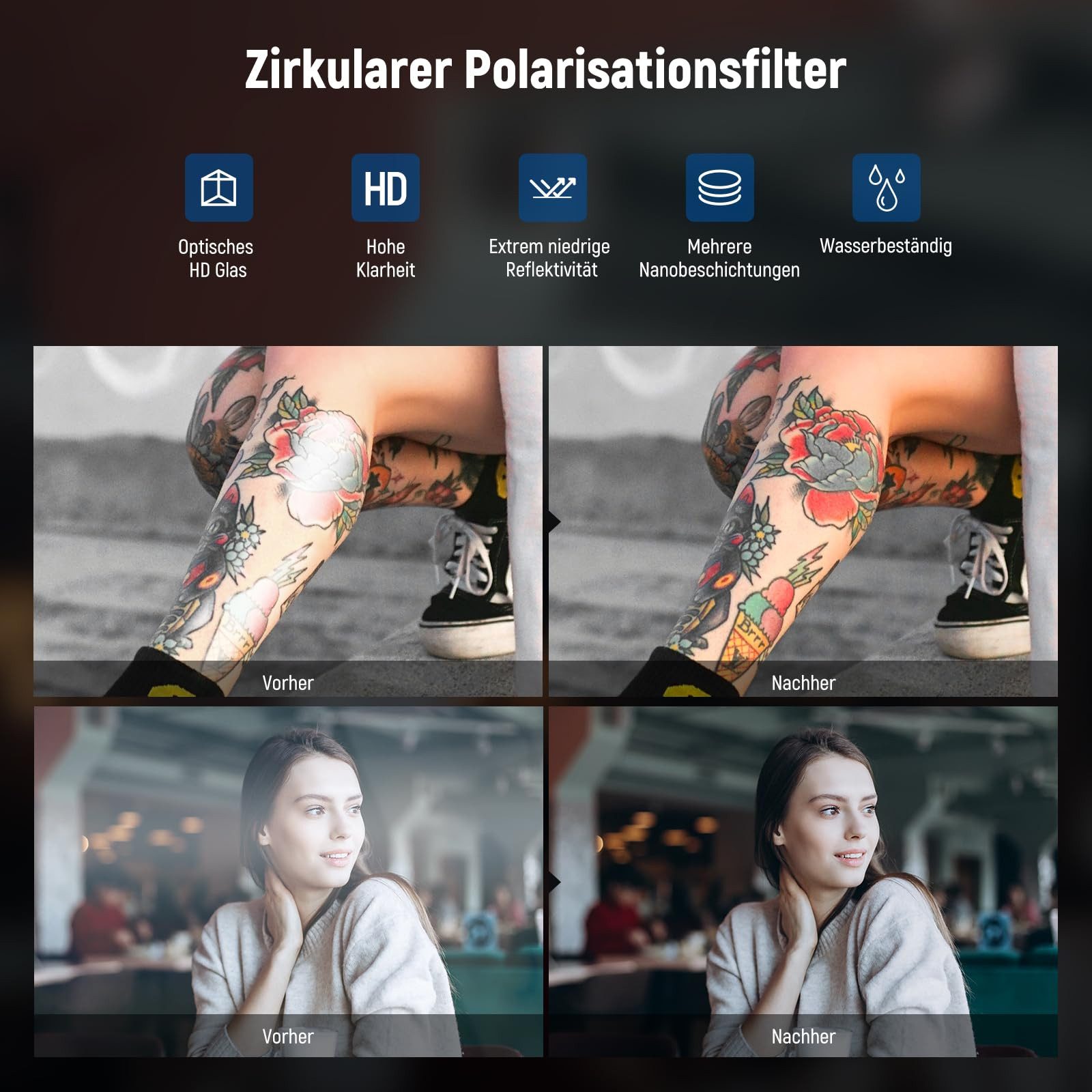 Neewer NW SERIES S 67mm CPL Filter für iPhone & Galaxy Smartphones Polfilter (Reflexionen reduziert und die Farbsättigung erhöht) – Bild 3 von 5