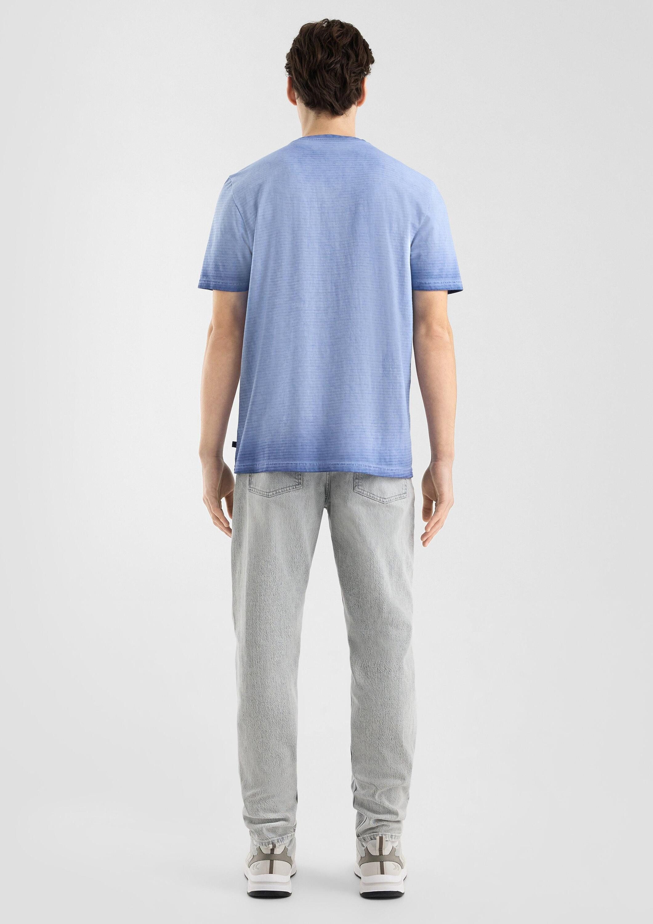 QS Kurzarmshirt T-Shirt Gewaschenes Ringelshirt mit Rundhalsausschnitt