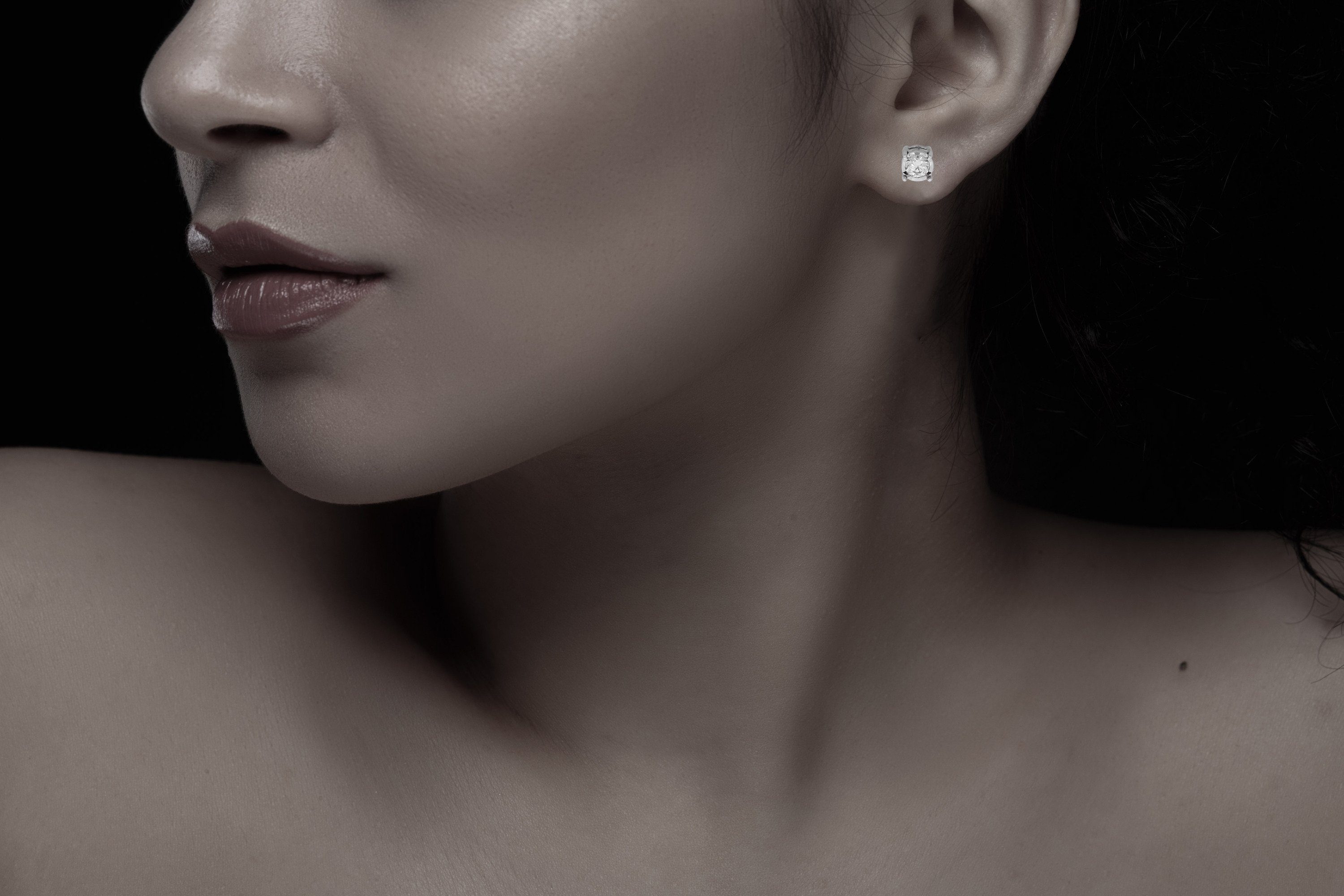 3. Bild von Diamonds by Ellen K. Paar Ohrstecker 585/- Weißgold Brillant 0,20ct.