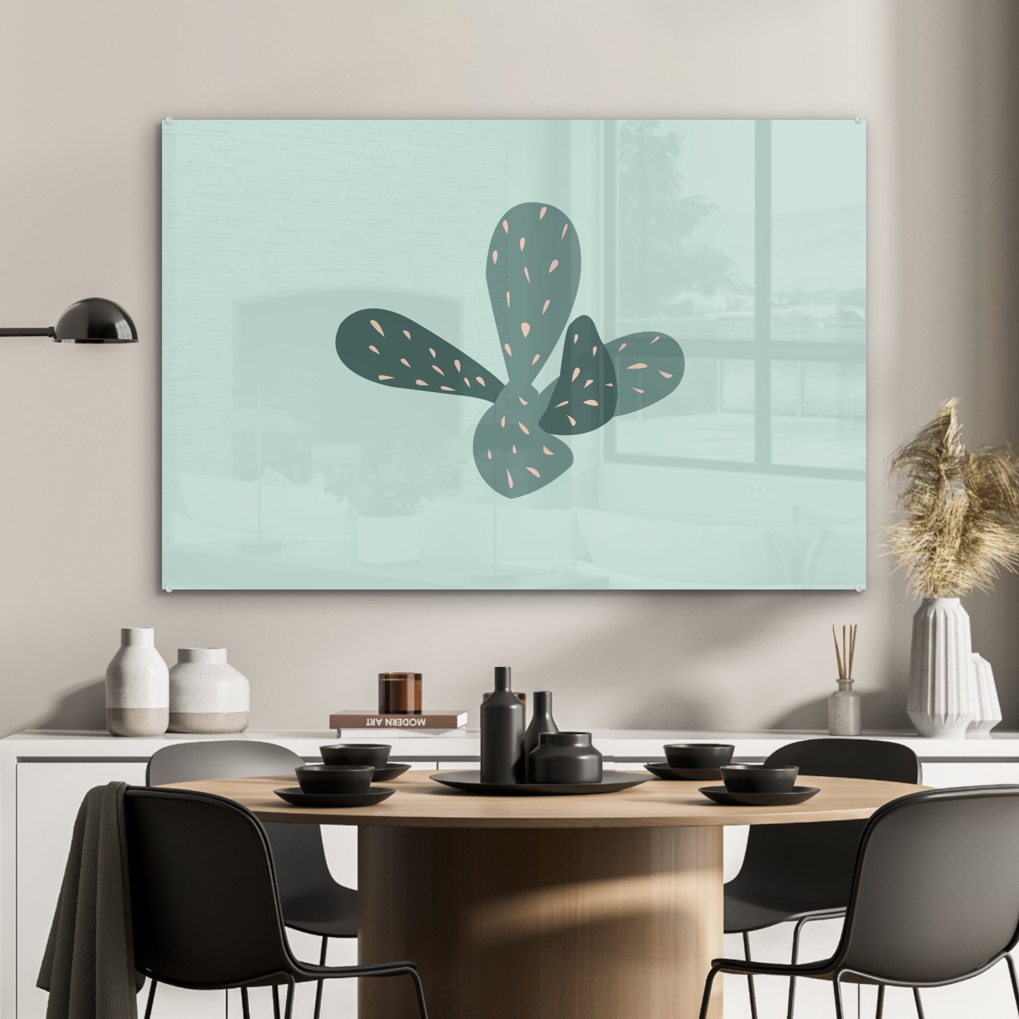 MuchoWow Acrylglasbild Sommer - St), Kaktus & (1 Acrylglasbilder - Wohnzimmer Schlafzimmer Blau