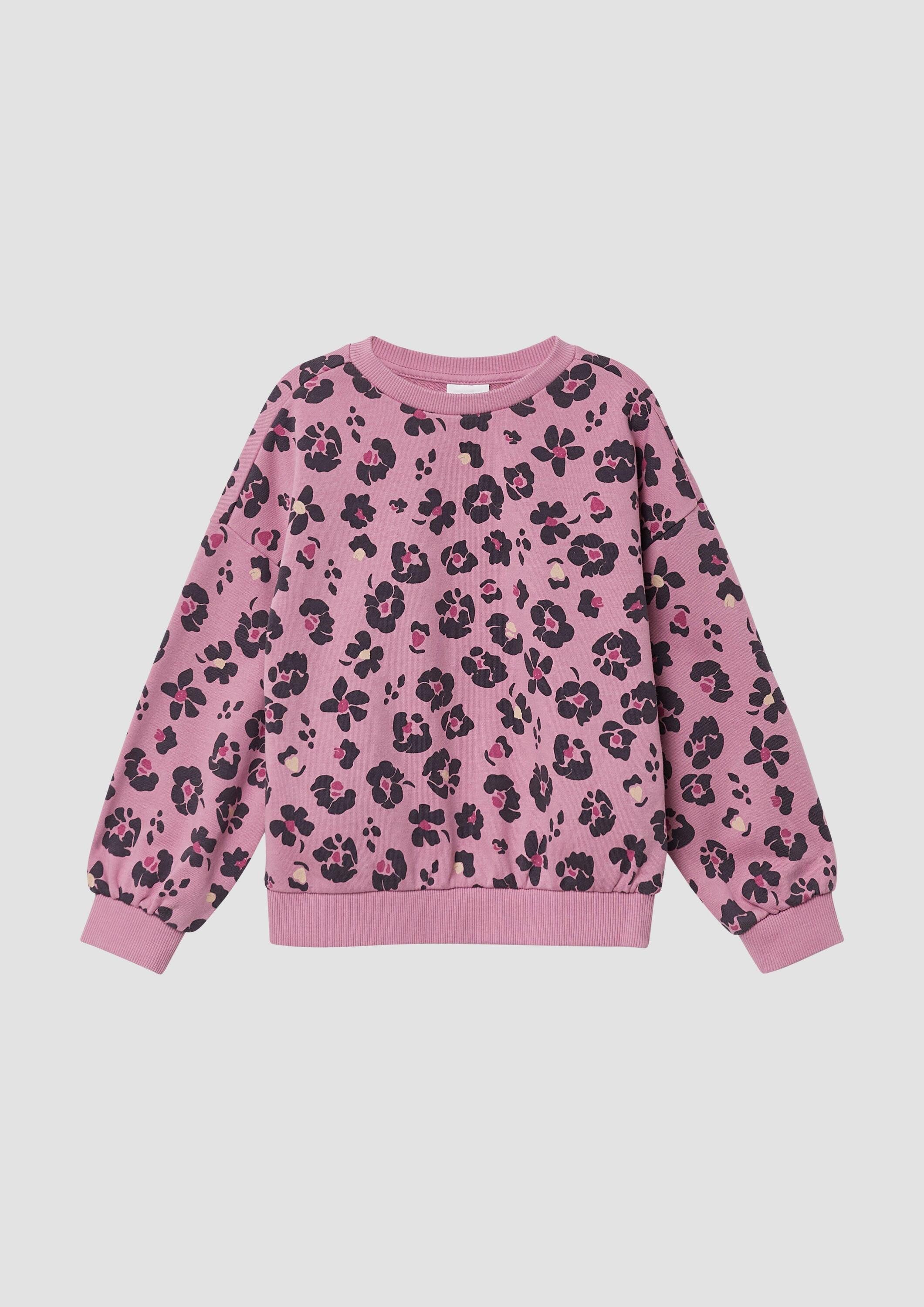 s.Oliver Sweatshirt Sweatshirt Oversize-Sweatshirt mit All-over-Print