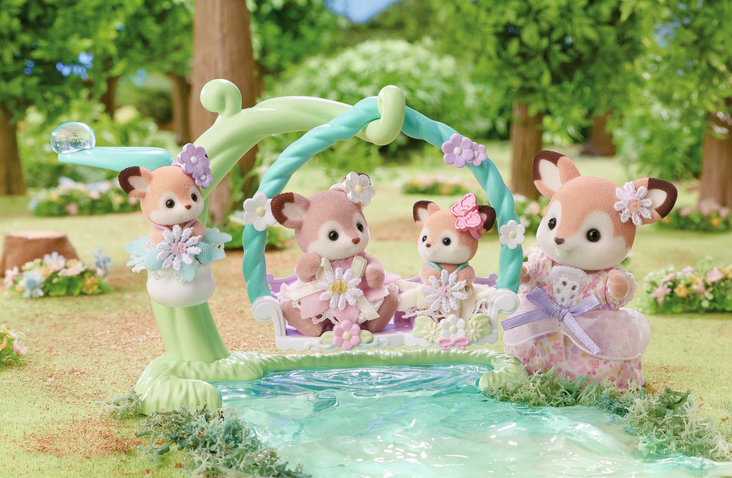 Sylvanian Families Spielfigur Reh Babys mit Blumenschaukel Spielset (5801) günstig online kaufen