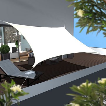 AMANKA Sonnensegel Sonnensegel Polyester UPF50+ wasserabweisend, 3x5 m Wetterfest Balkon Beige