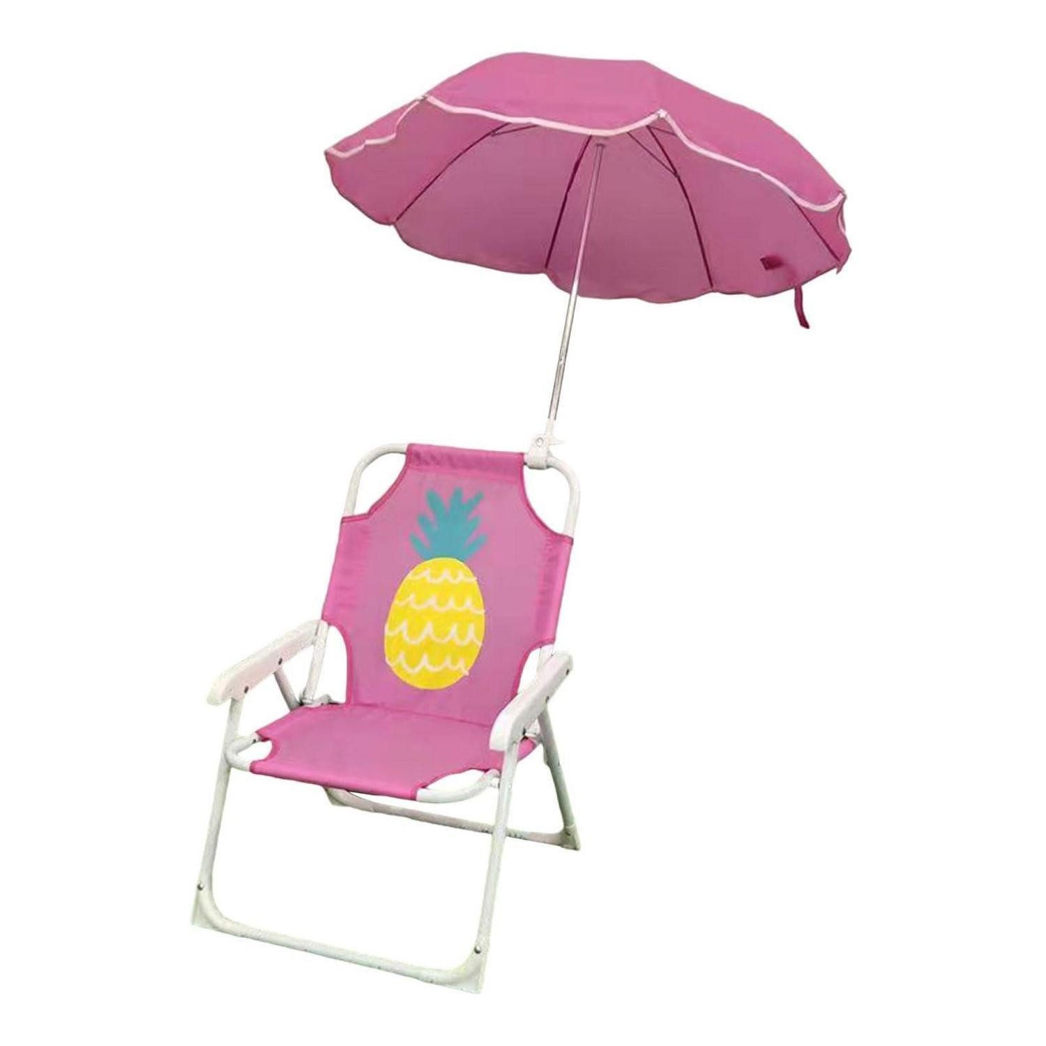 LuxusKollektion Kinderklappstuhl Campingstuhl Kinder Ananas m. Sonnenschirm (1 St)