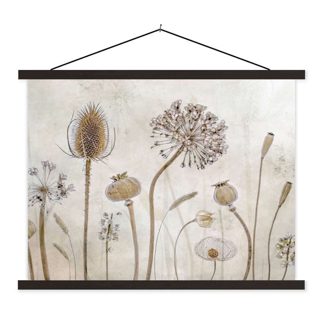 Poster Blumen - Aquarell - Stilleben - Braun - Vintage