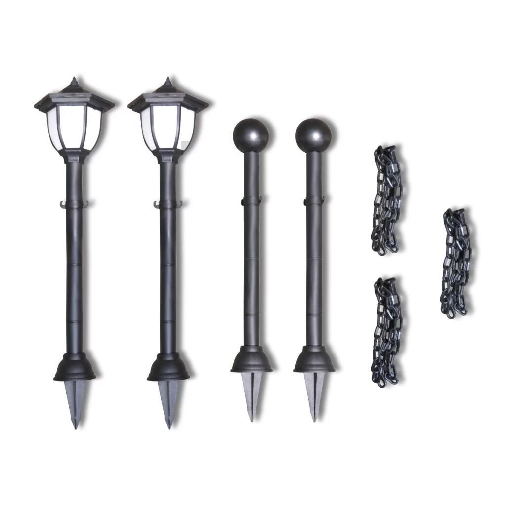 vidaXL Gartenleuchte NA 2x LED Lampe Solarleuchte Außenlampe Gartenleuchte Laterne Gartenla