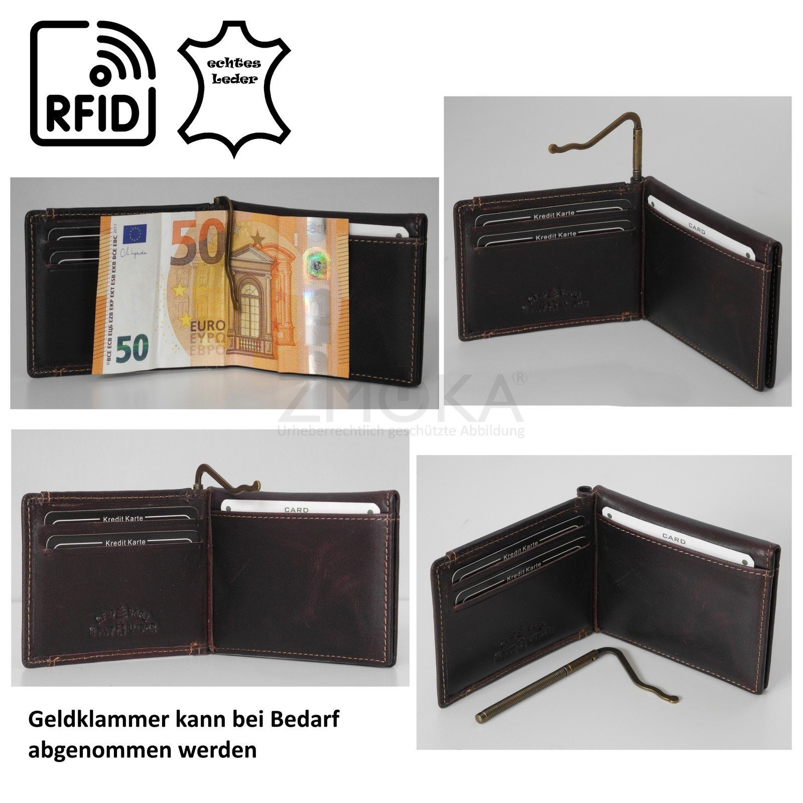 Only Wild RFID Things Braun Geldklammer Only Leder Wild !!! - Auswahl safe Things Geldbörse Geldbörse