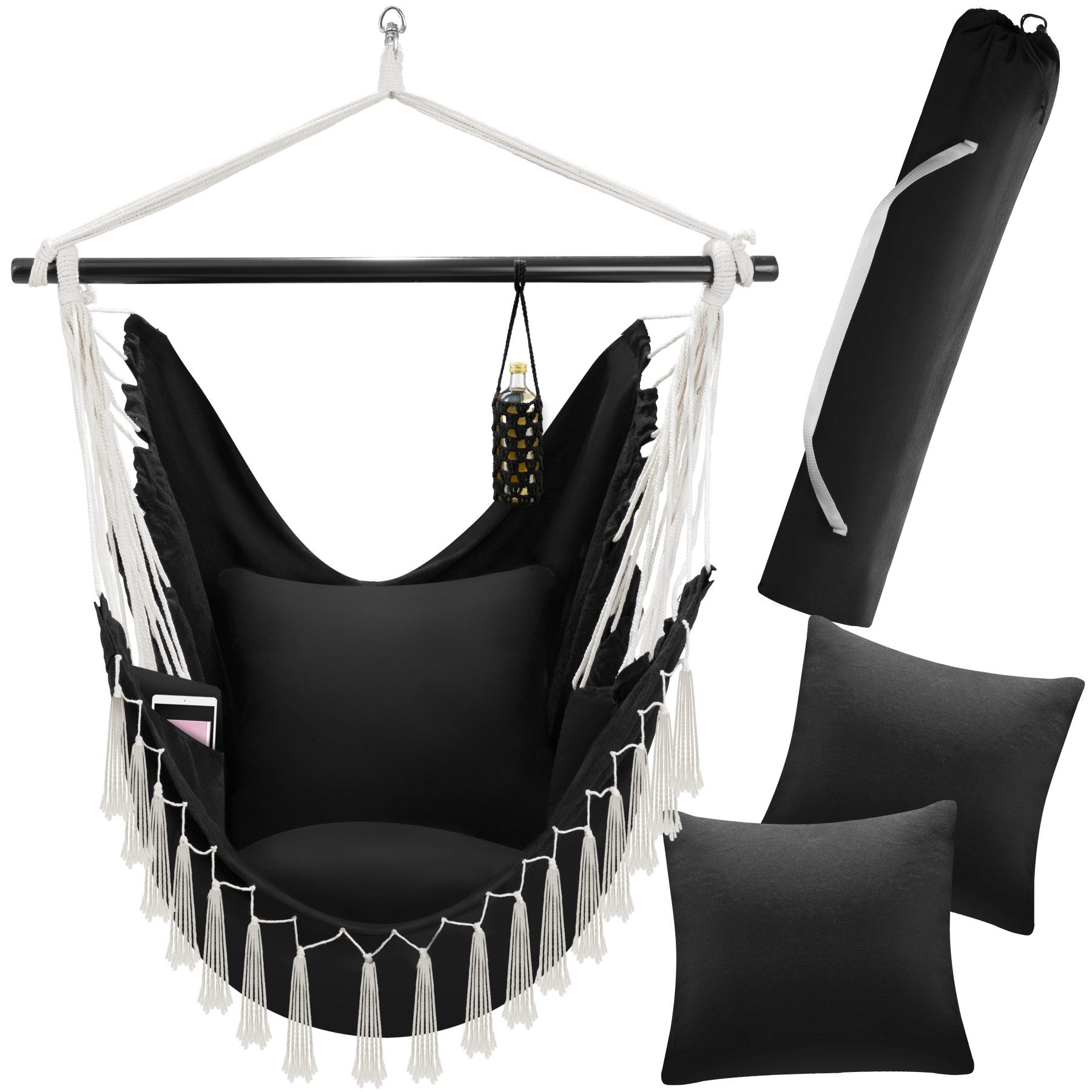 tectake Hängesessel Schaukelstuhl Malika, Boho-Style, Belastbarkeit günstig online kaufen
