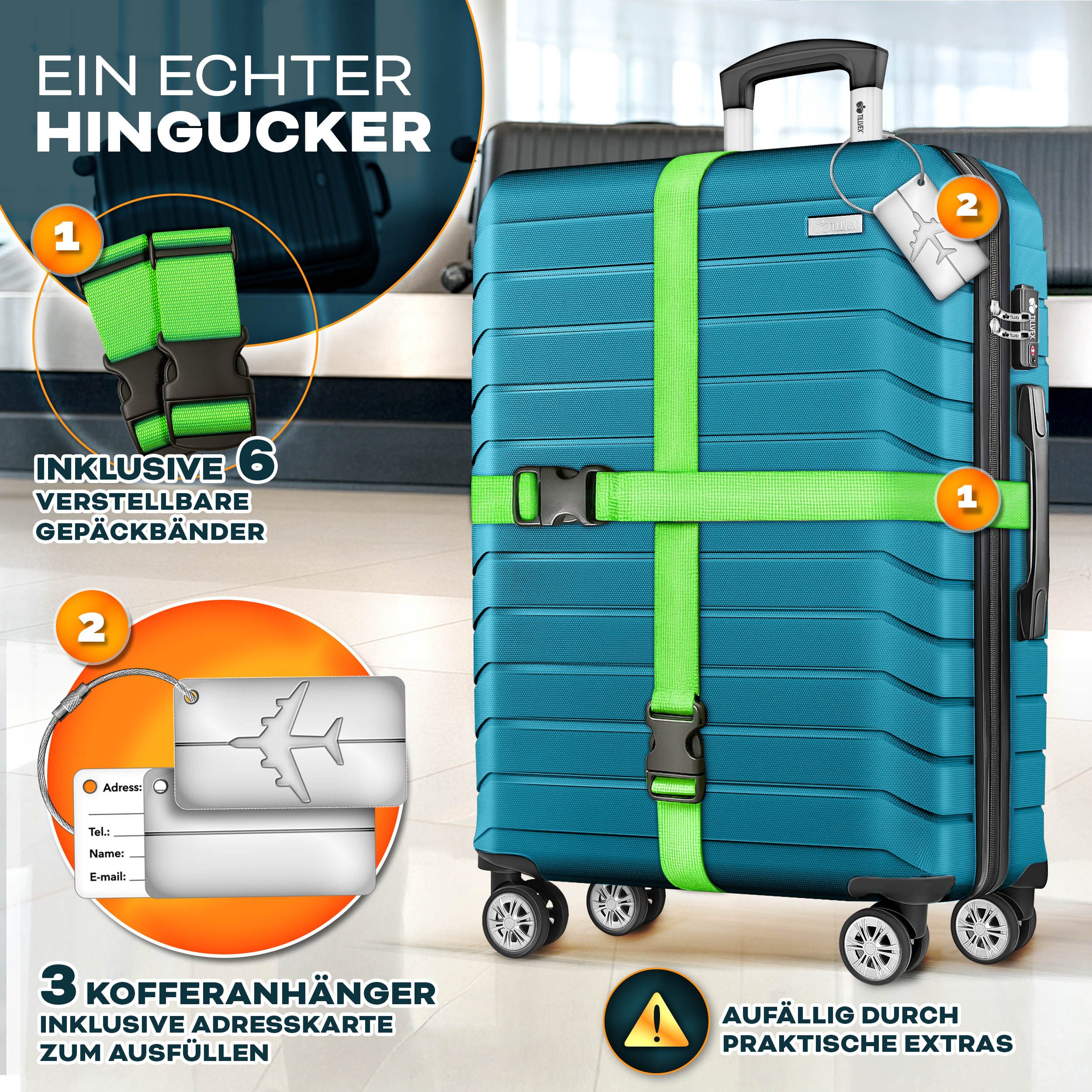 tillvex Trolleyset Reisekoffer Set Koffer Hartschale günstig online kaufen