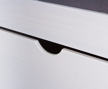 möbelando Funktionsbett TILL, Massivholz in Weiss mit 2 Schubladen. BxHxT) 209x47,5x96 cm