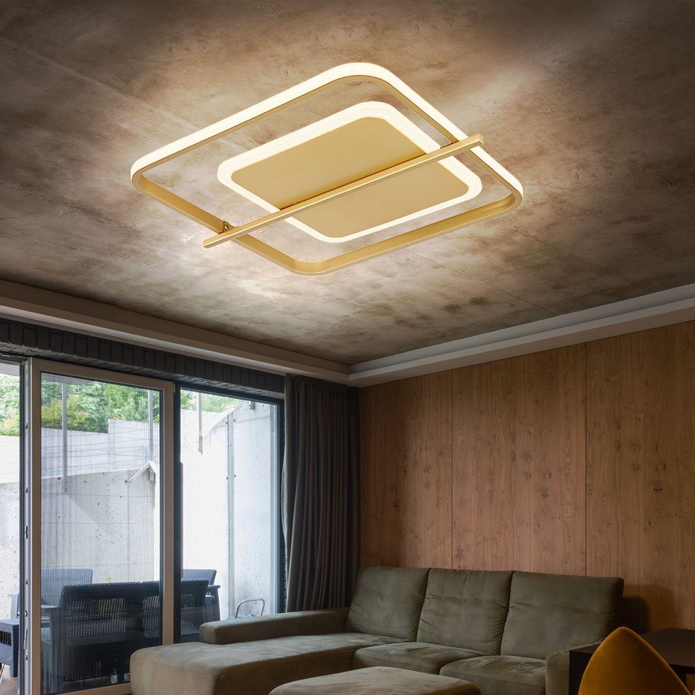 goldfarben Leuchtmittel L Deckenleuchte LED Deckenleuchte, inklusive, Globo 40 Warmweiß, cm LED Wohnzimmerlampe
