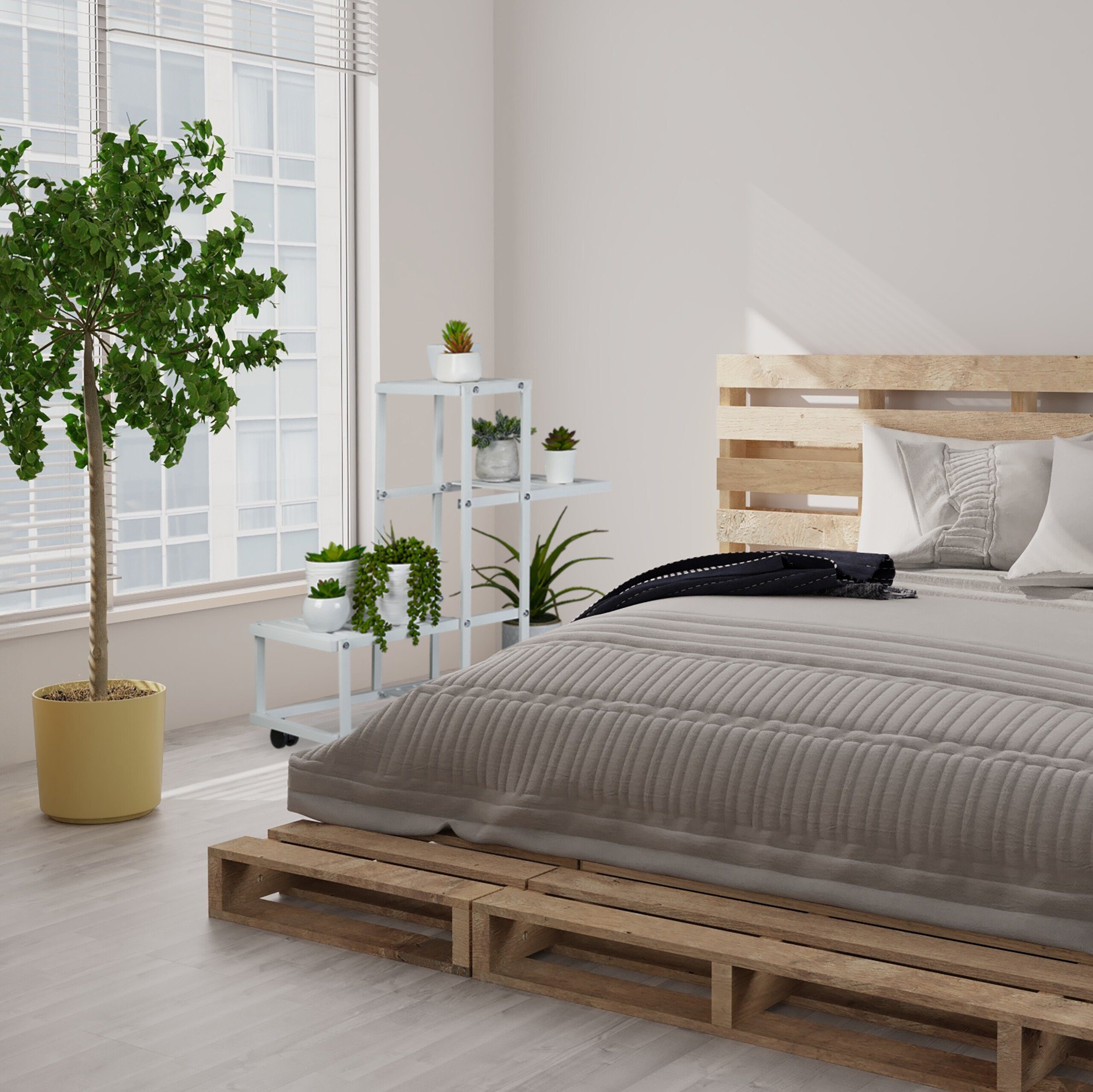 relaxdays Pflanzentreppe Pflanzenständer 4 Ablagen