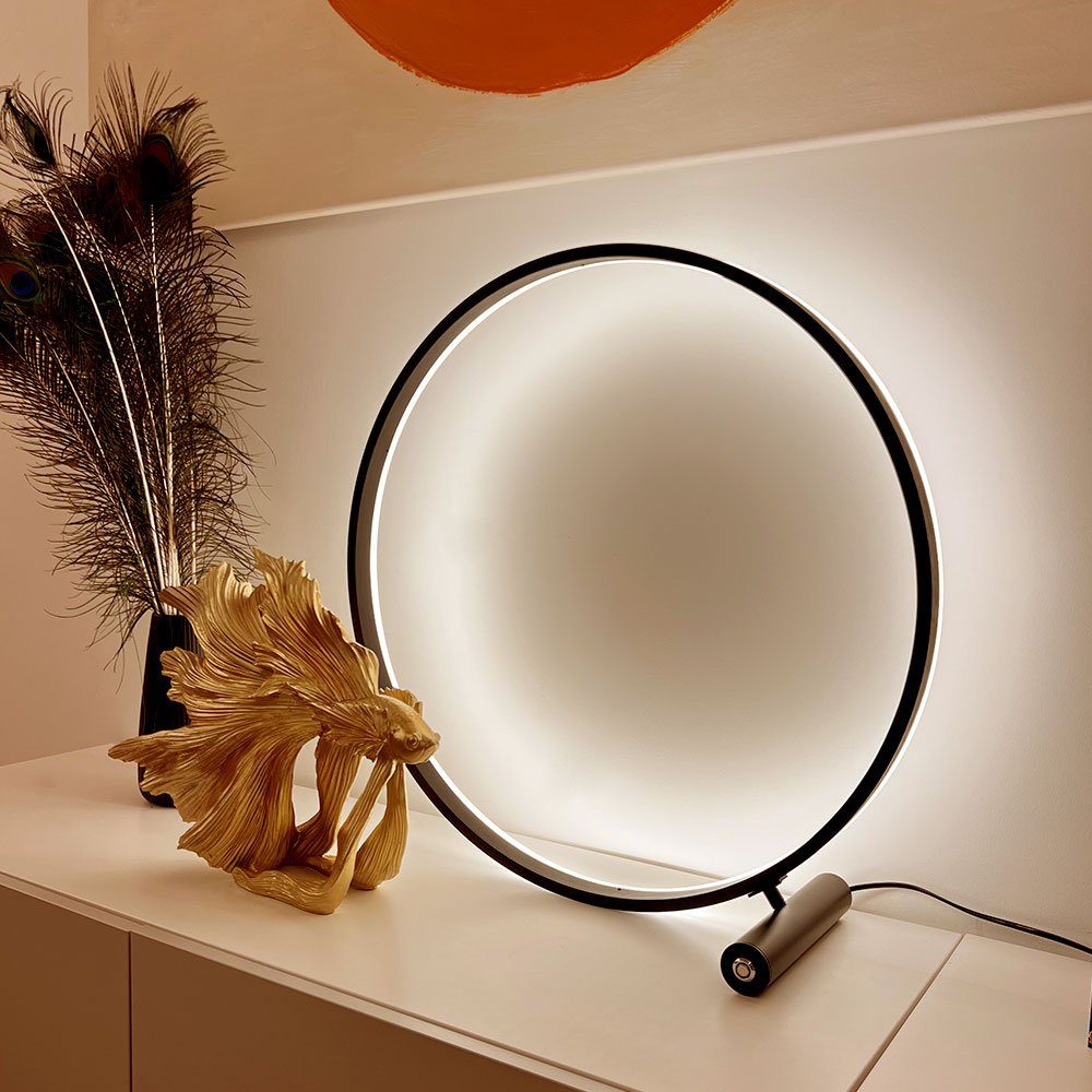Direkt Schwarz, LED oder Tischleuchte Warmweiß Indirekt Ringlampe s.luce