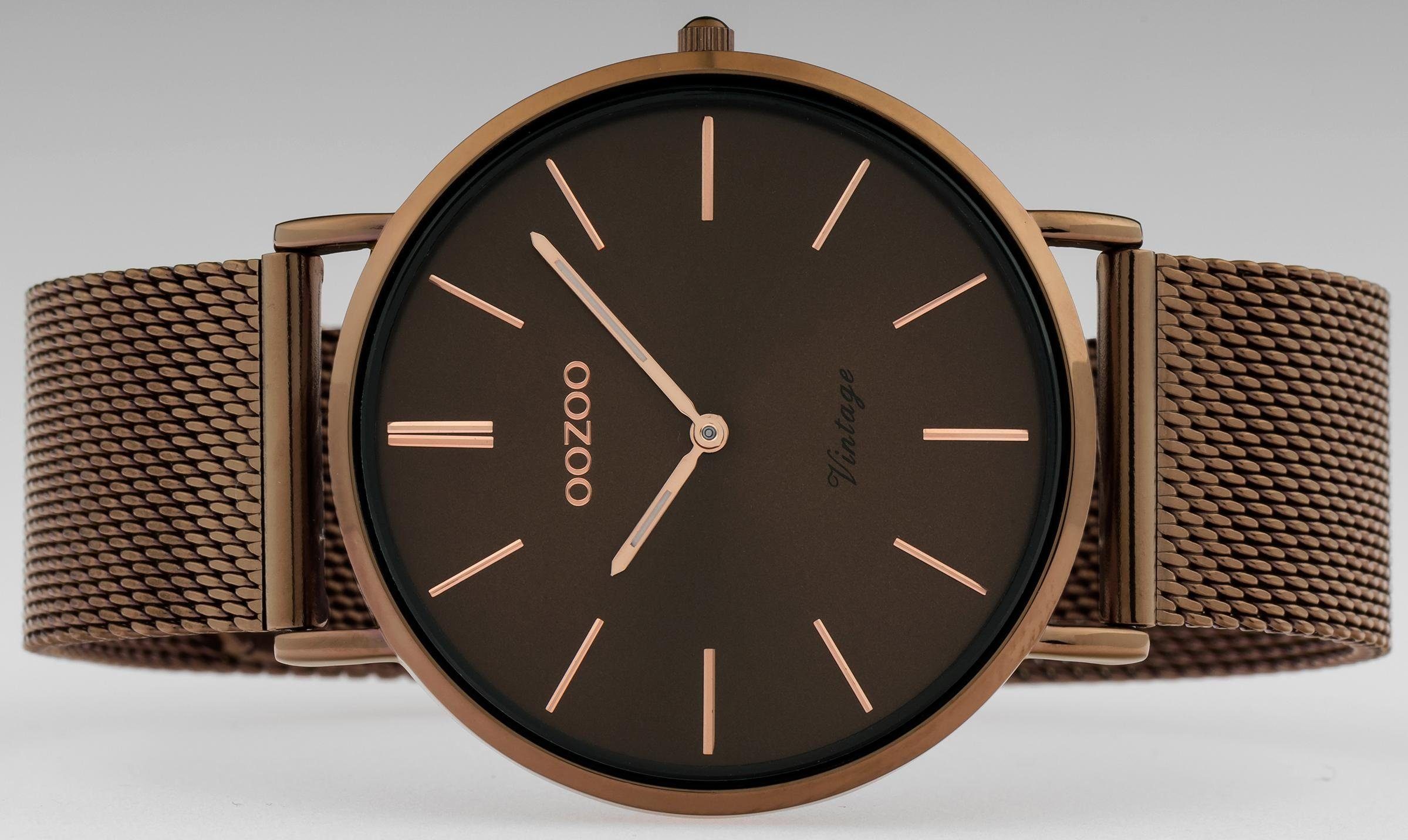 OOZOO Quarzuhr C20004, Armbanduhr, Damenuhr, Herrenuhr, Edelstahlarmband