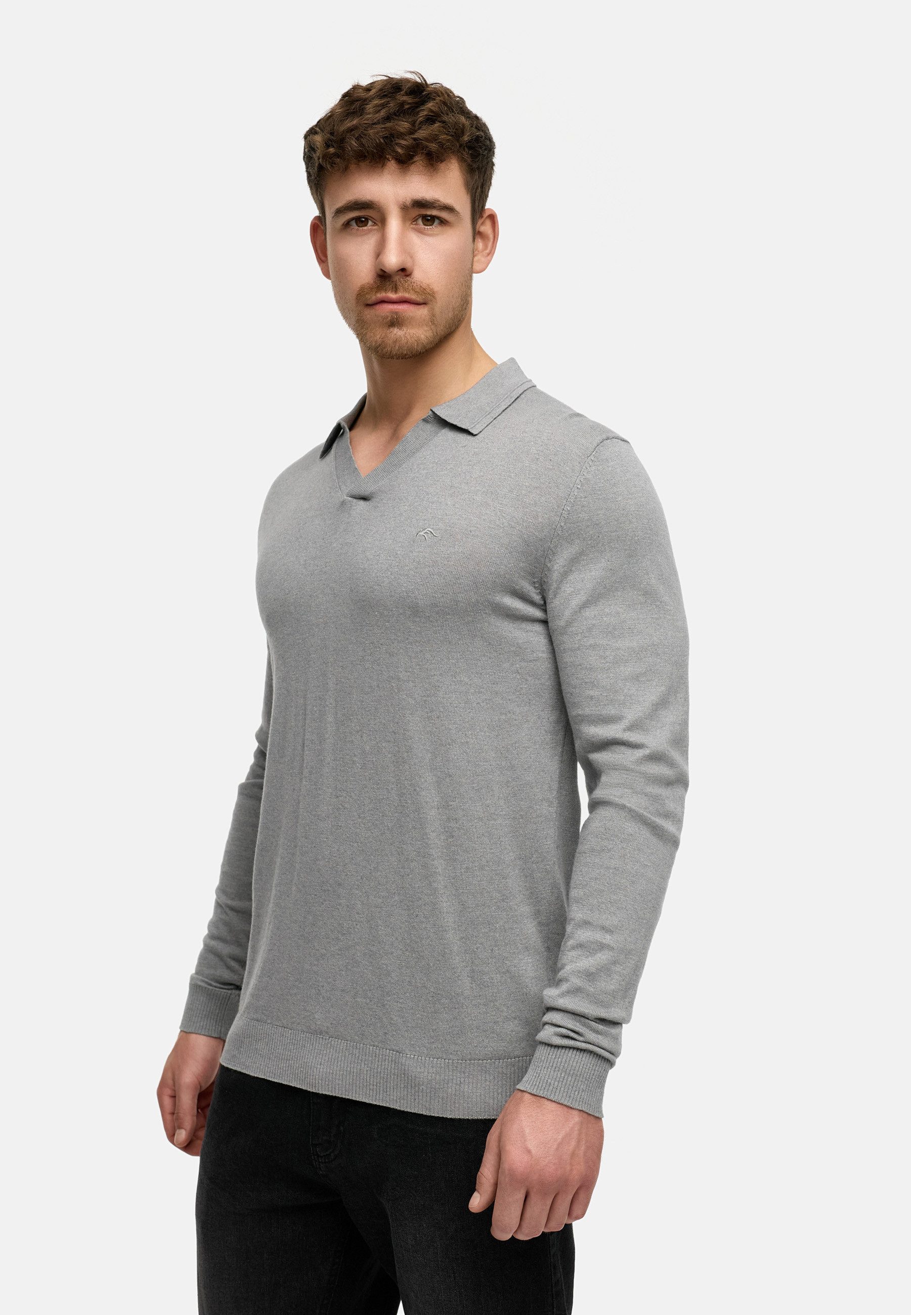 Indicode Strickpullover Herren INHagen Pullover Herrenpullover Leichter Feinstrick-Pullover mit Polokragen