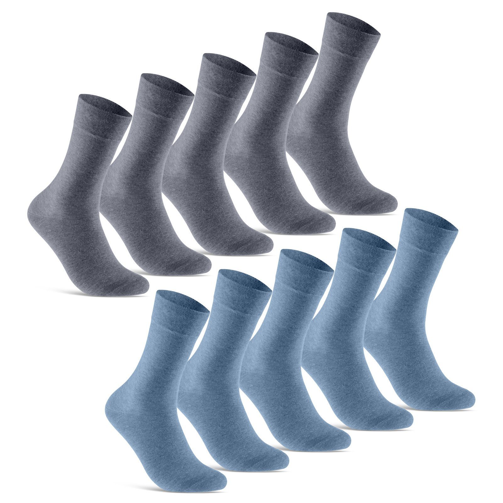 sockenkauf24 Socken 10 Paar Premium Socken Herren & Damen Komfort Business-Socken (Jeans, 10-Paar, 35-38) aus gekämmter Baumwolle mit Pique-Bund (Exclusive Line) - 70101T WP